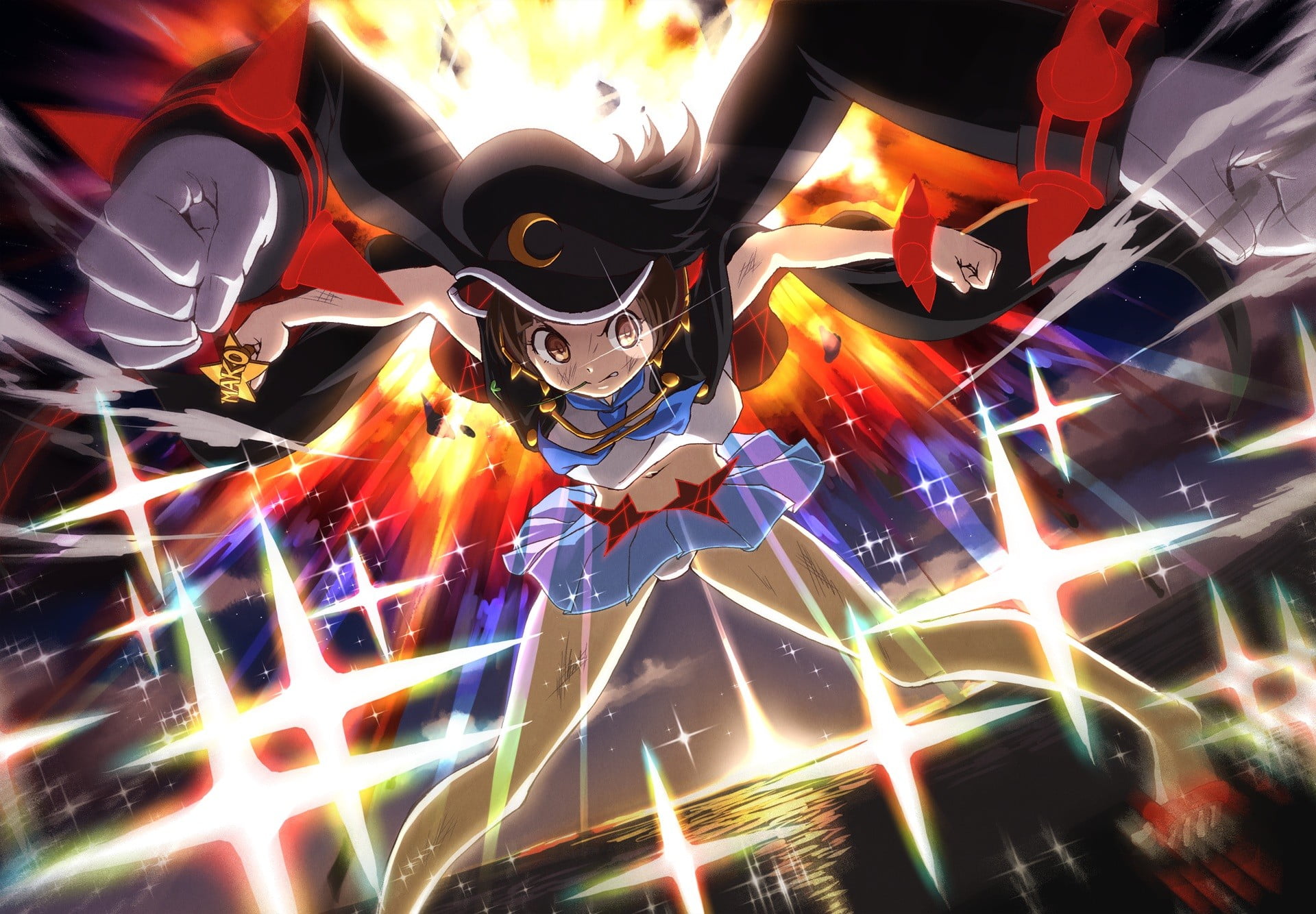 light trail, light - natural phenomenon, pattern, transportation, long exposure, motion, lighting equipment, multi colored, 1080P, Kill la Kill, electric light, HD Wallpaper