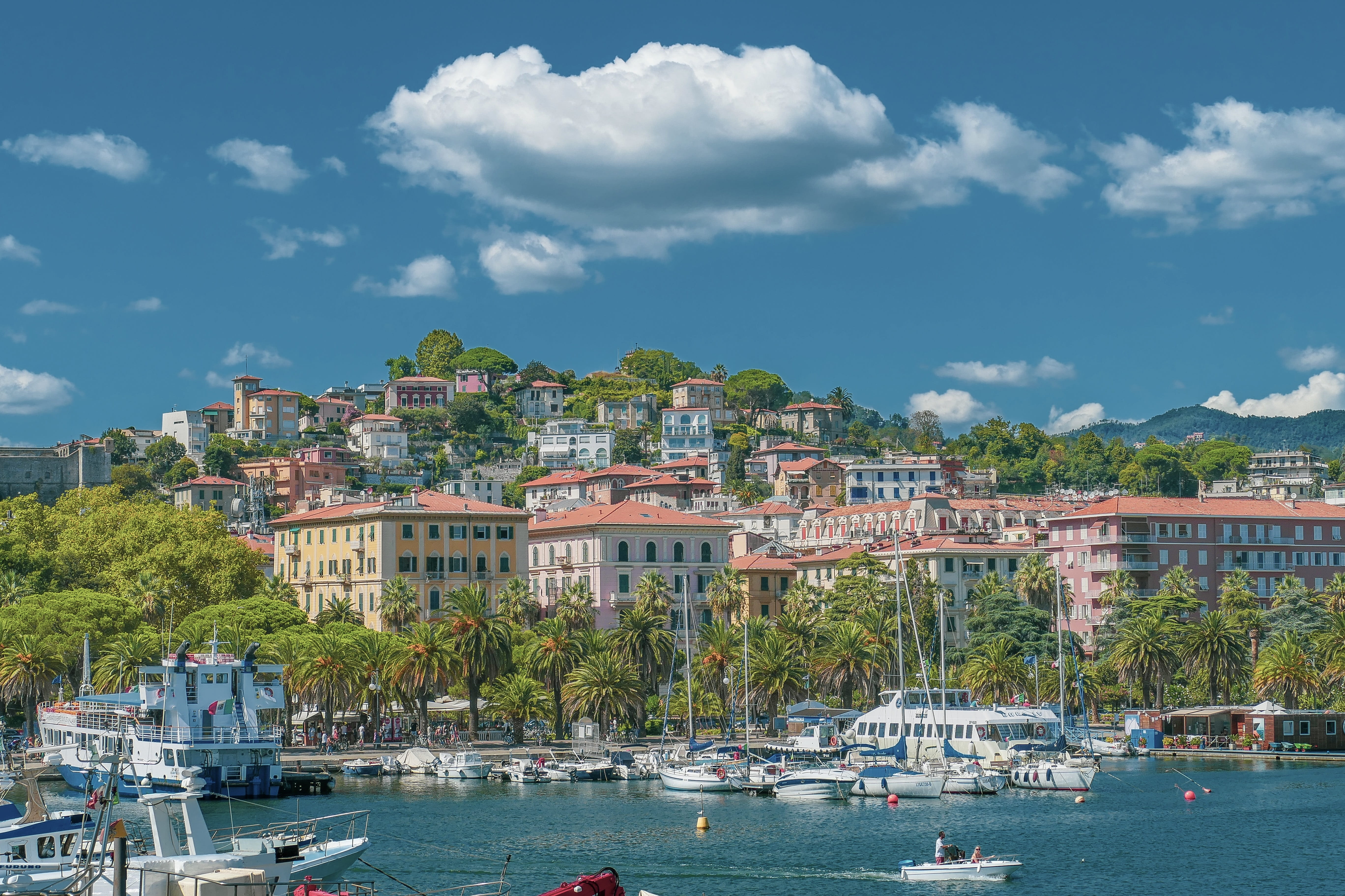 canal, sky, holidays, sailboat, water, laspezia, ocean, residential district, architecture, travel, nautical vessel, symphony, mode of transportation, tree, HD Wallpaper