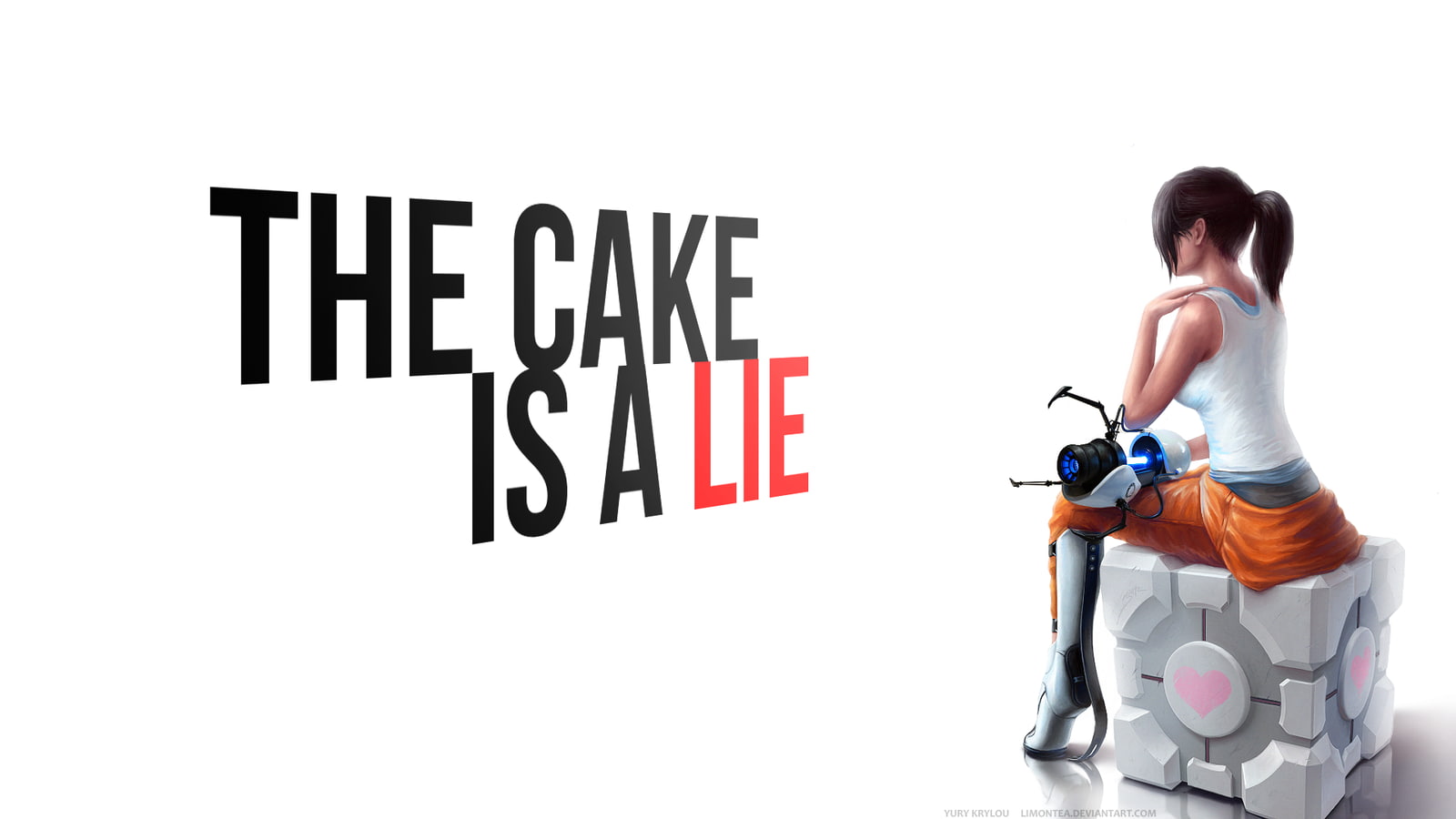 Companion Cube, Portal (game), cake, 720P, Portal Gun, HD Wallpaper