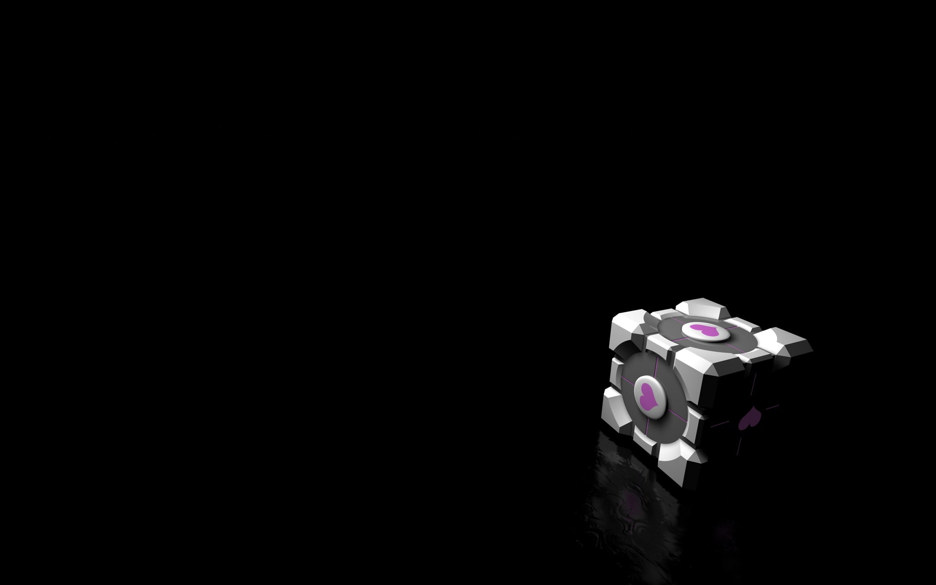 portal, hd, 1080P, companion, black, video games, cube, HD Wallpaper