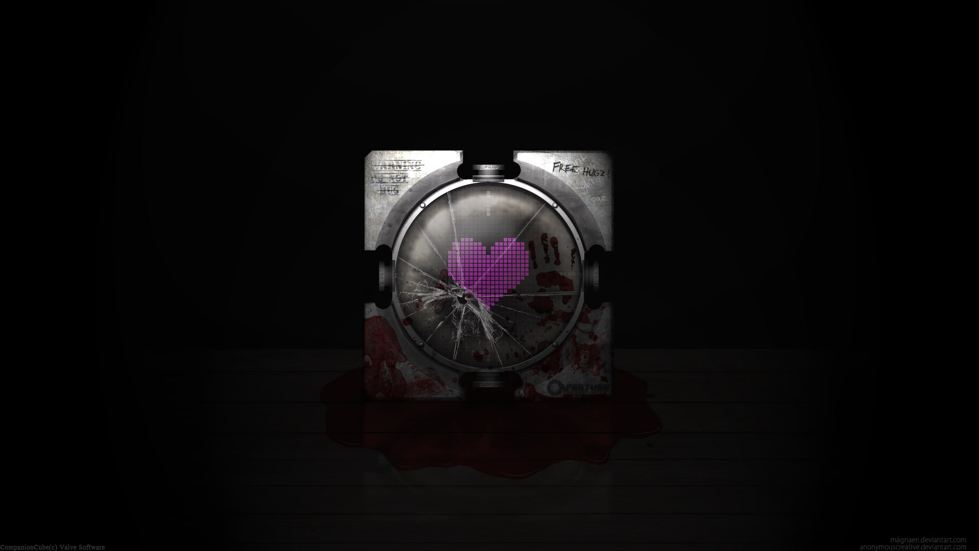 video games, hd, portal, companion, 1080P, cube, black, HD Wallpaper