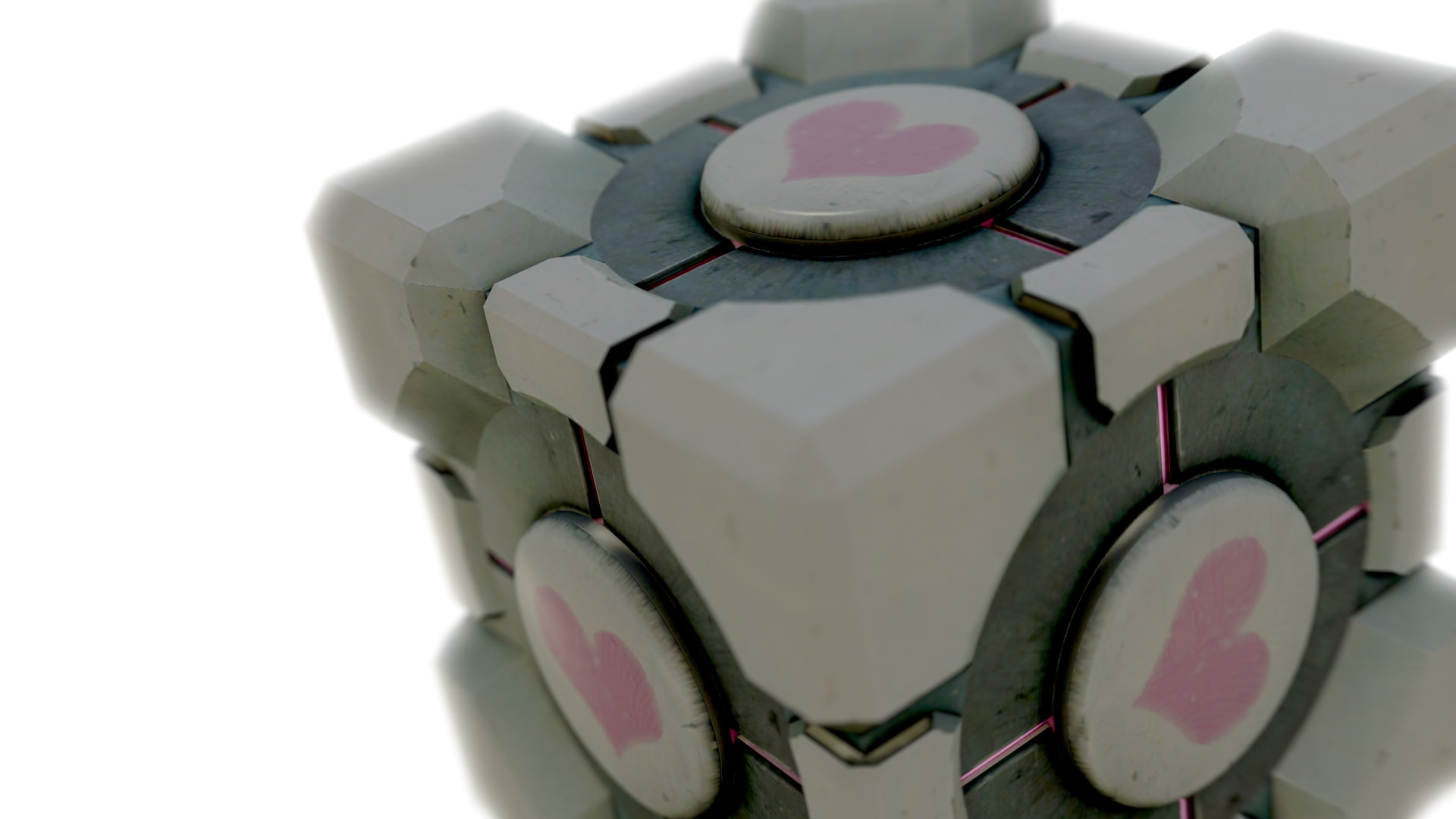 video games, portal, 1080P, white, cube, companion, hd, HD Wallpaper