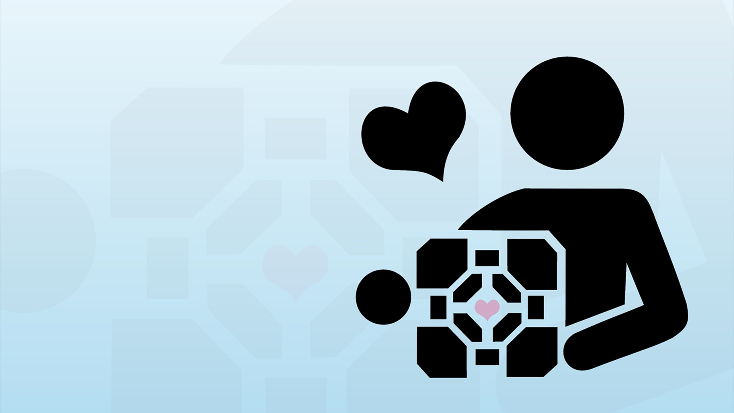 hd, companion, 2K, portal, video games, blue, cube, HD Wallpaper