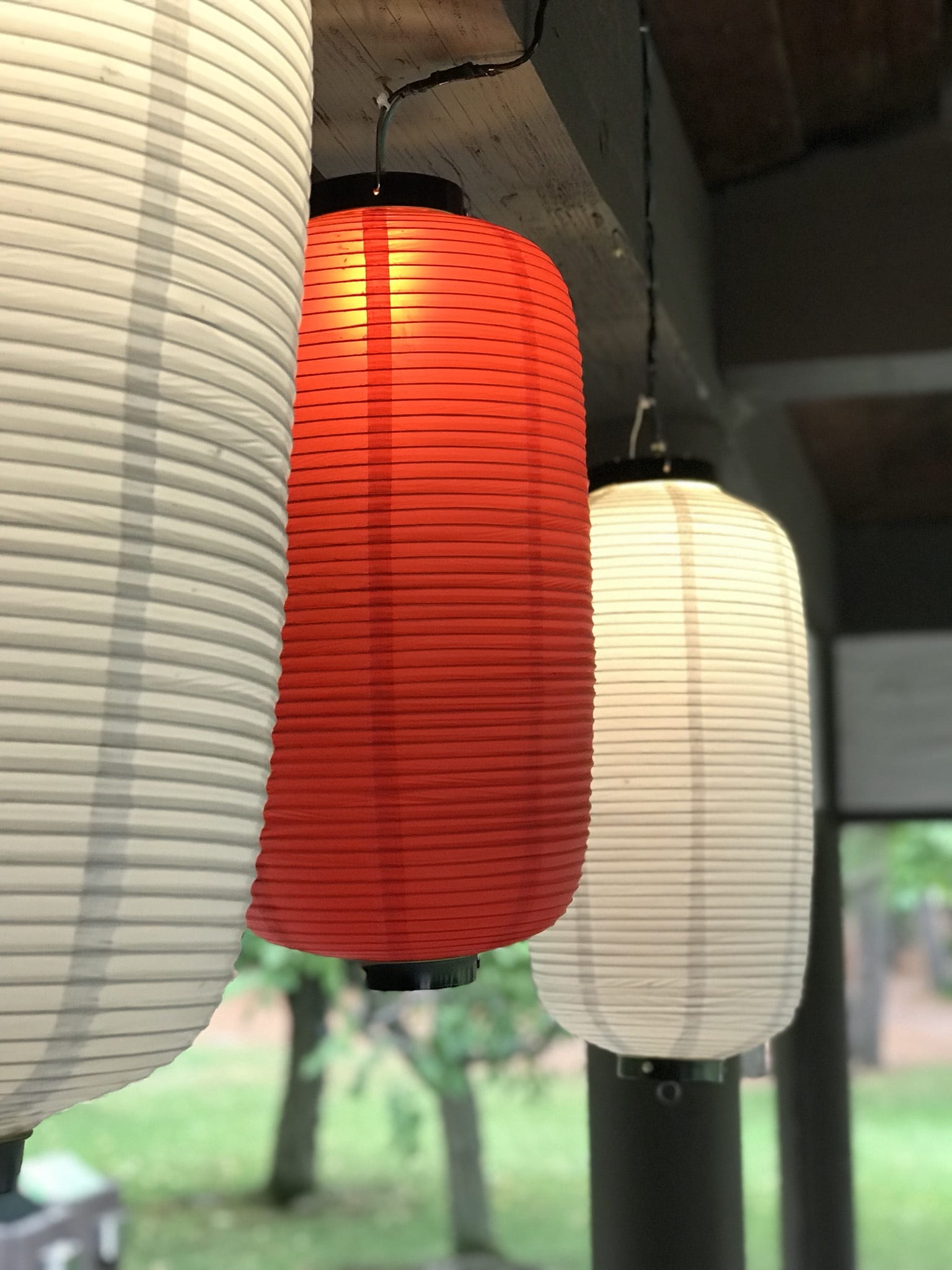 architecture, close-up, lantern, lanterns, lighting, calm, lights, sunlight, decoration, focus on foreground, in a row, rice paper, lamp, day, no people, Phone HD Wallpaper