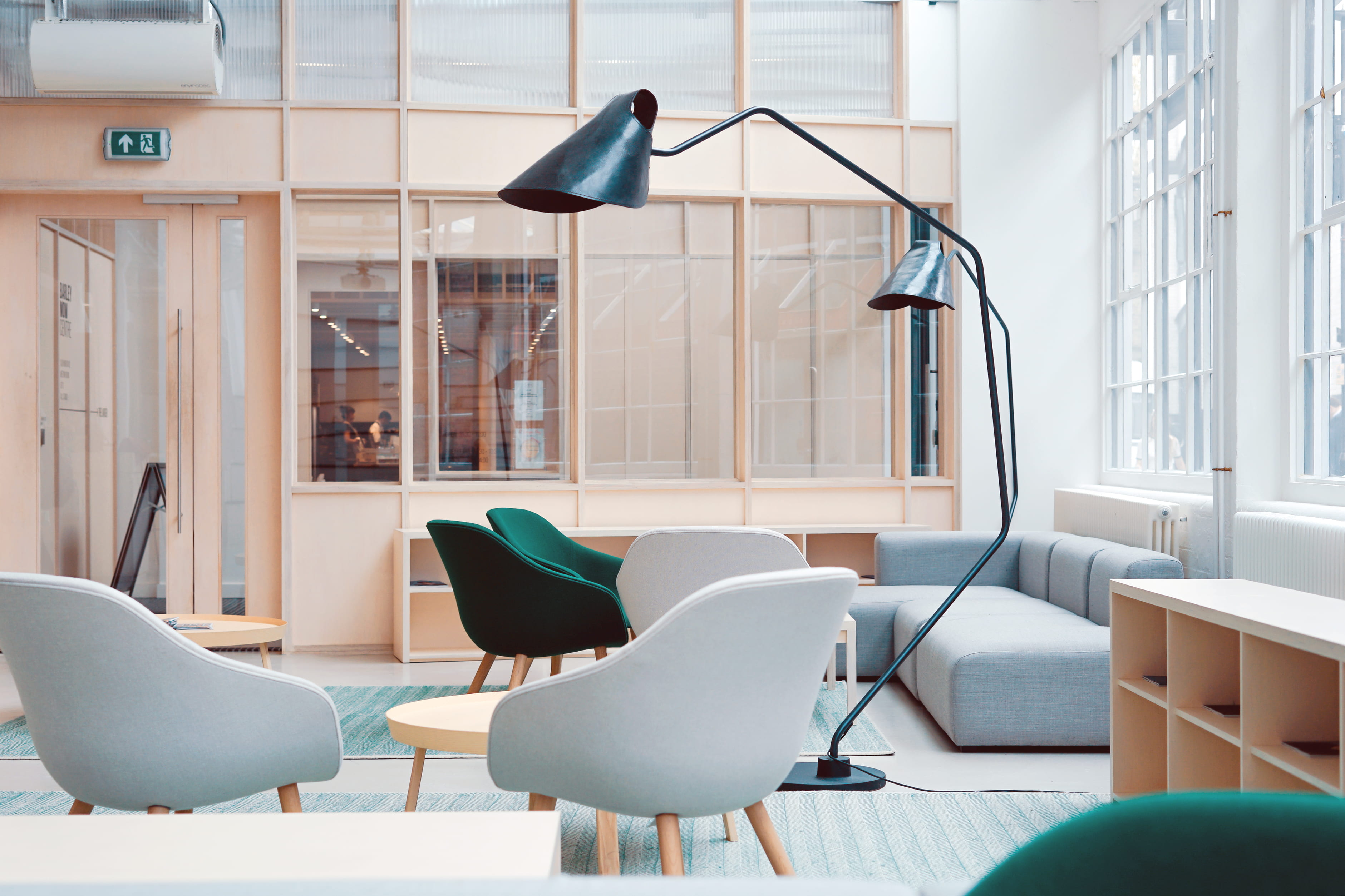 table, setting, decor, sofa, office, building, space, interior, seat, business, absence, clean, floor, chair, 2K, furniture, no people, living, glass - material, HD Wallpaper