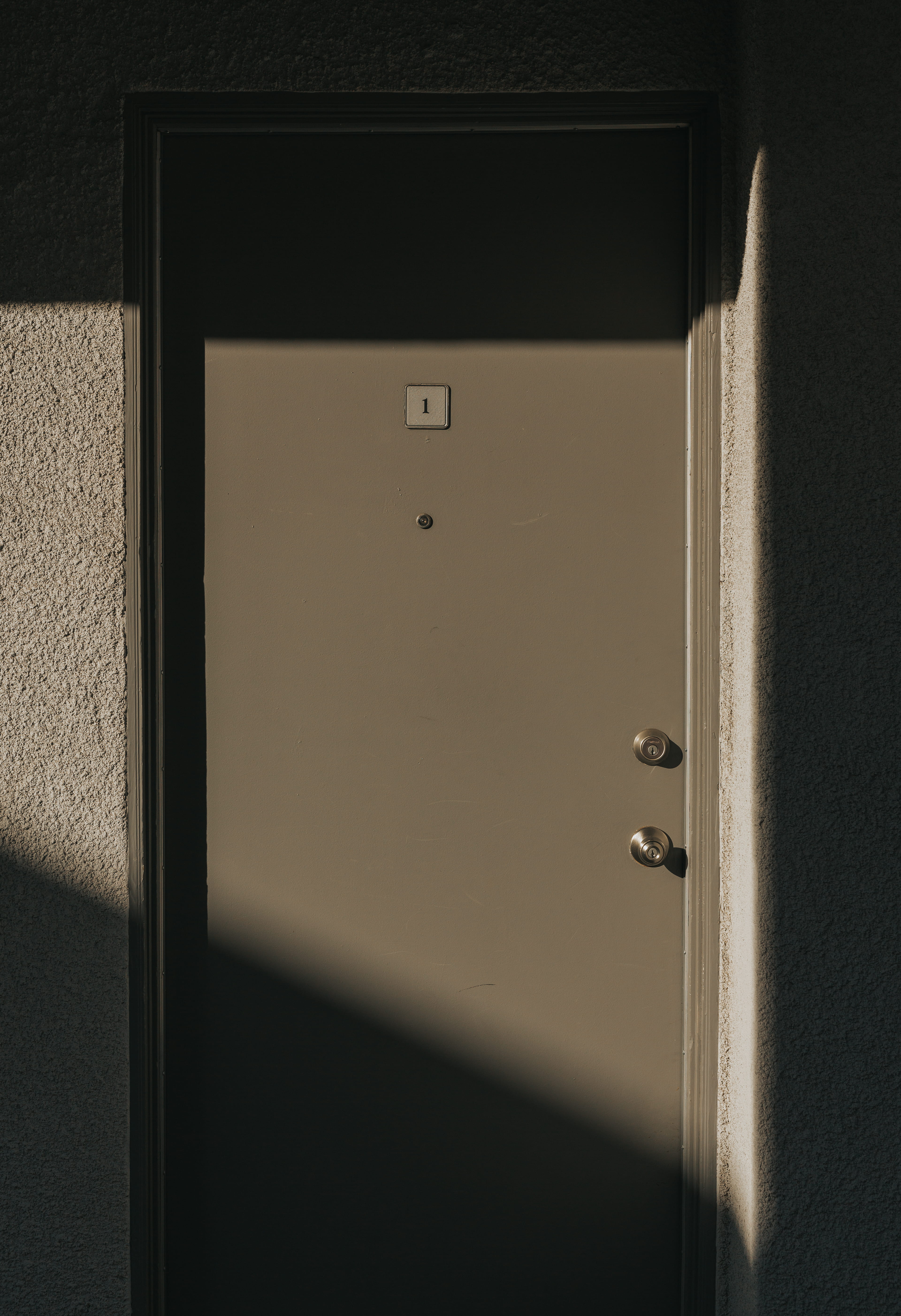 building, doorway, open, safety, security, indoors, 1, brown, wall - building feature, no people, sunlight, wall, gray, number, architecture, wooden, protection, Phone HD Wallpaper