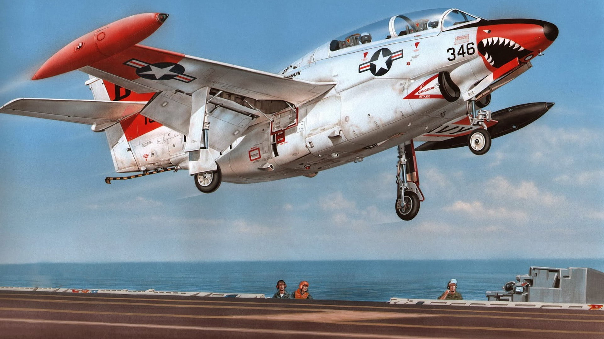 military, vehicle, North American T-2 Buckeye, artwork, military aircraft, numbers, 1080P, aircraft, HD Wallpaper