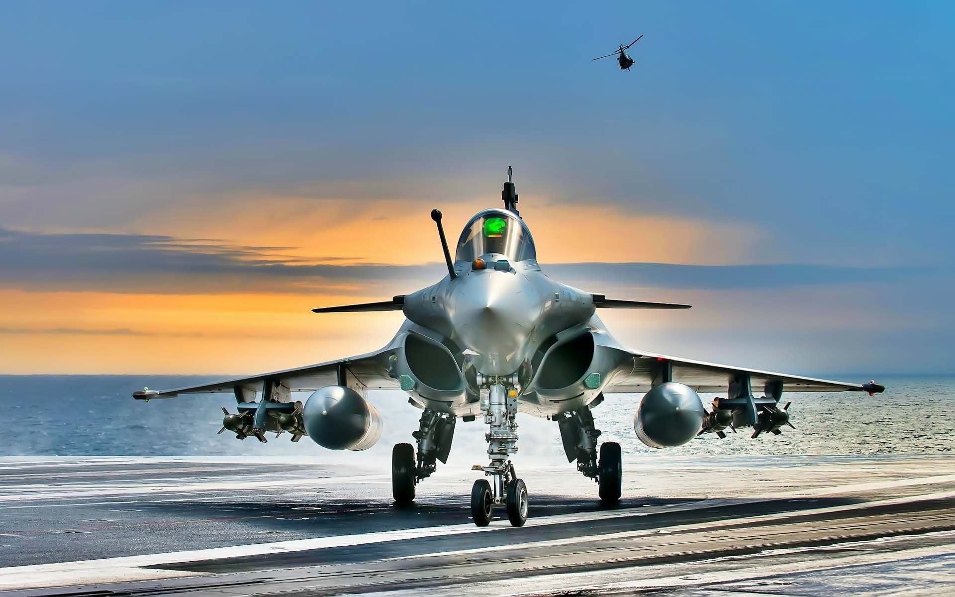 Fighter, Aircraft, plane, jet, grey, Ocean, Ready, 1080P, Carrier, HD Wallpaper