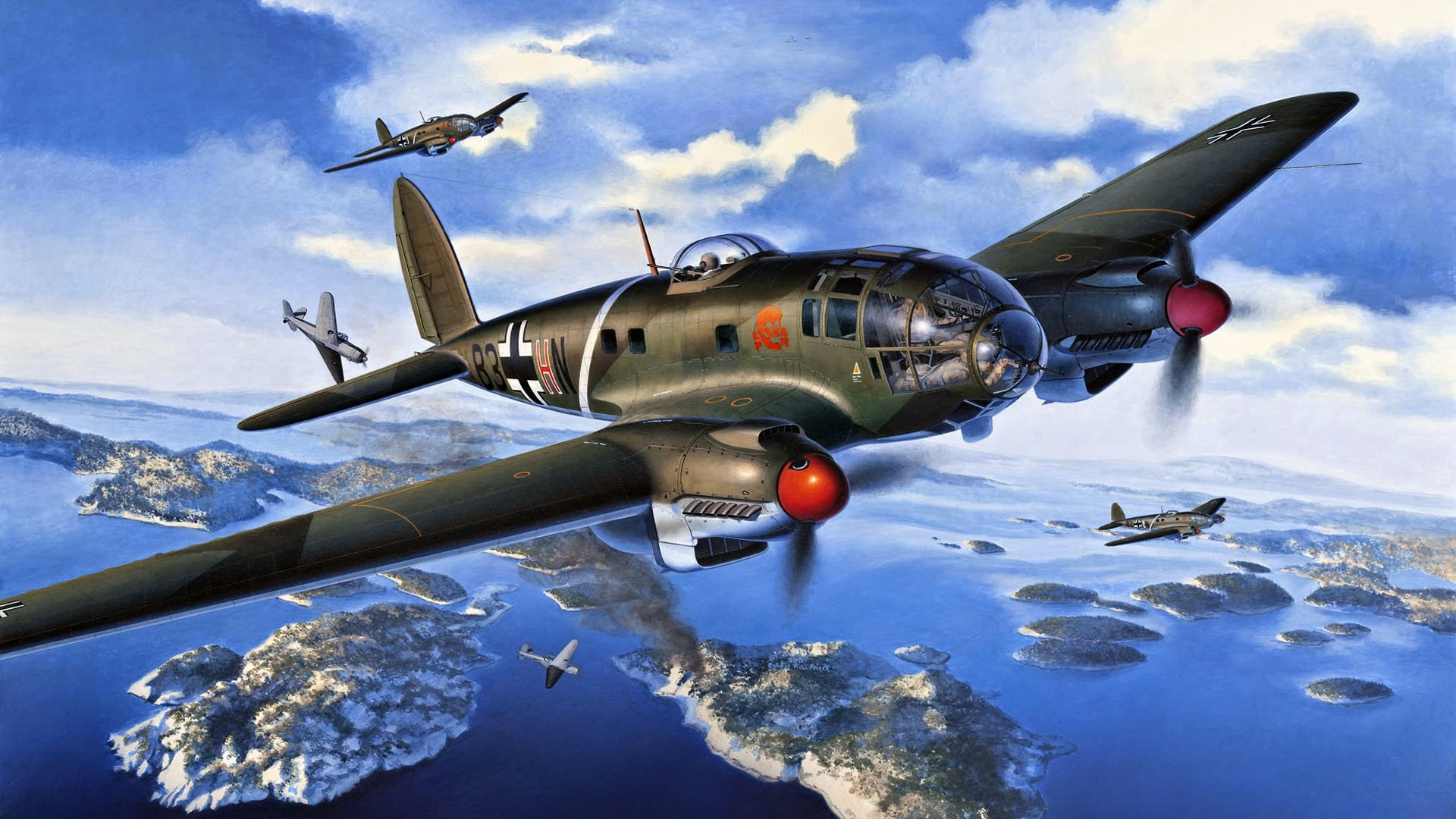 Heinkel, He 111, 1080P, Luftwaffe, German medium bomber, HD Wallpaper