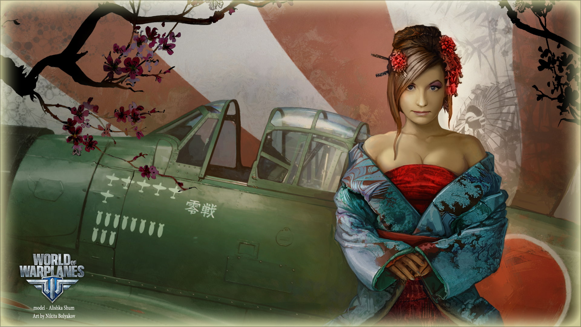 warplanes, Wargaming.net, aviation, game, Sakura, World of aircraft, MMO, Persha Studia, arcade plane, BigWorld, Japan, 1080P, the plane, World of Warplanes, HD Wallpaper