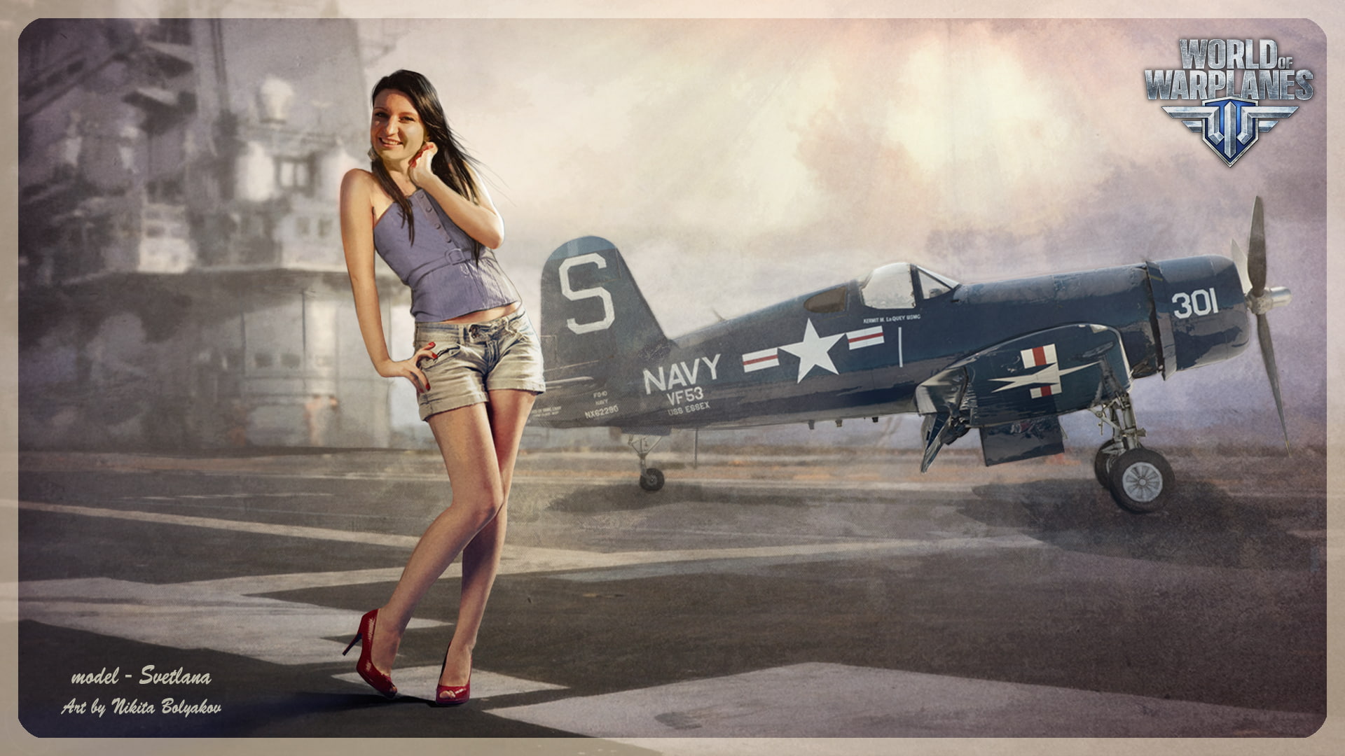 the plane, World of aircraft, arcade plane, WoWp, Nikita Bolyakov, Svetlana, 1080P, aviation, air, Persha Studia, MMO, World of Warplanes, arcade, BigWorld, HD Wallpaper