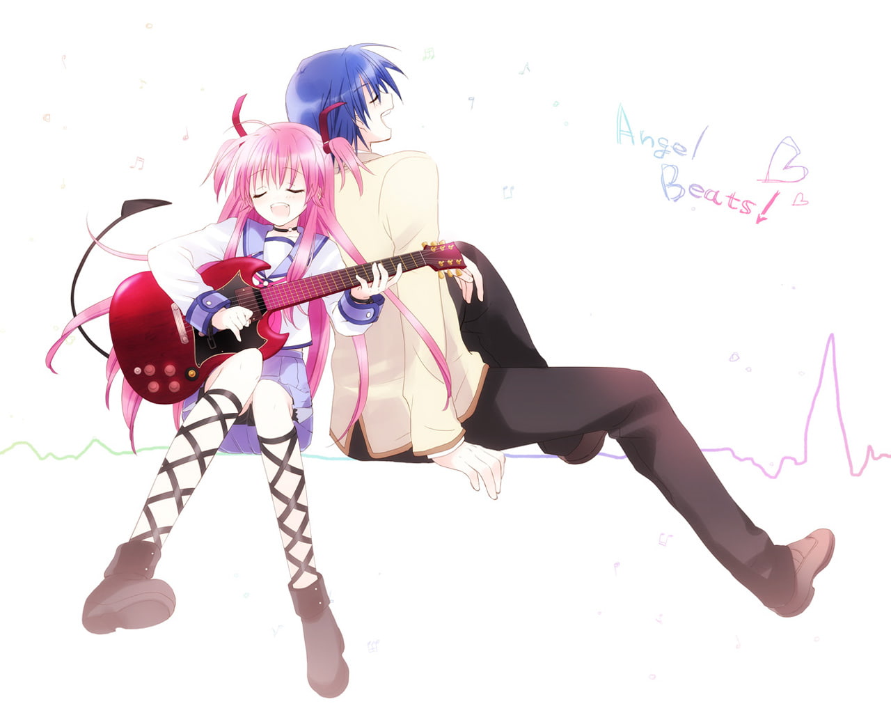 720P, Angel Beats!, Hinata Hideki, Yui (Angel Beats!), Anime, HD Wallpaper