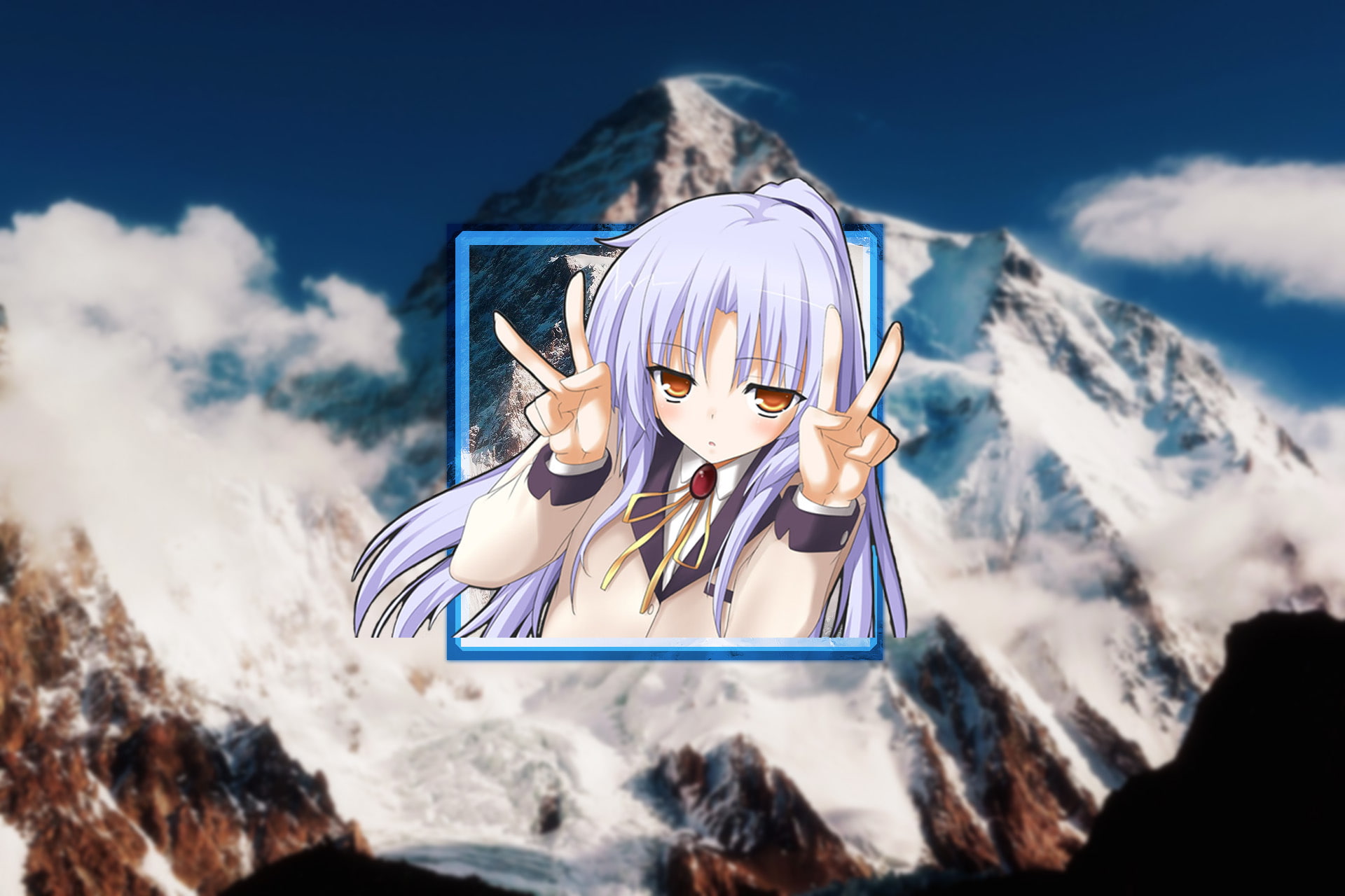 blue, cloud - sky, mountain, day, mountains, land, focus on foreground, winter, snow, holiday, Tachibana Kanade, no people, scenics - nature, human representation, HD Wallpaper