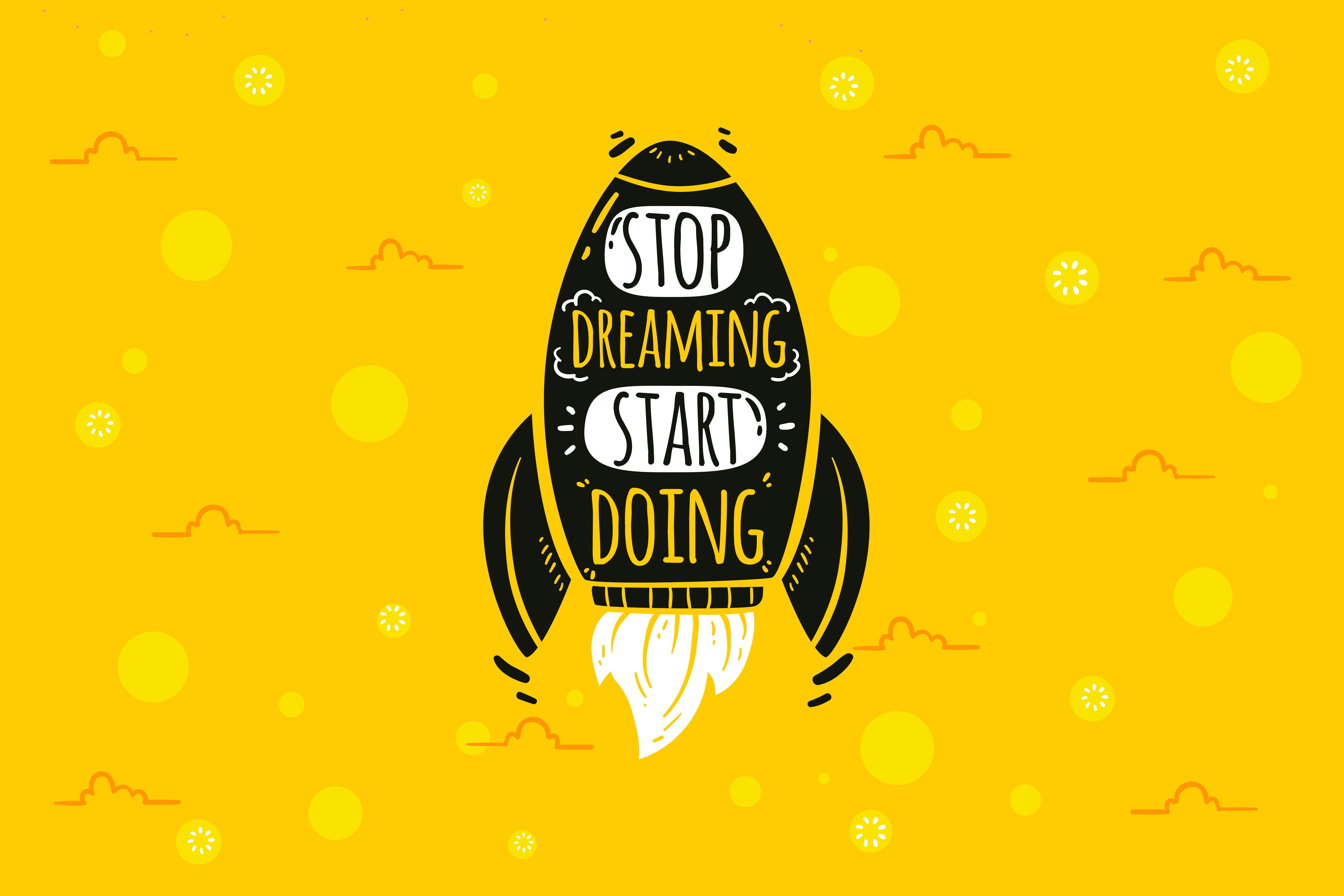 letters, rocket, figure, words, graphics, motivation, 5K, font, HD Wallpaper