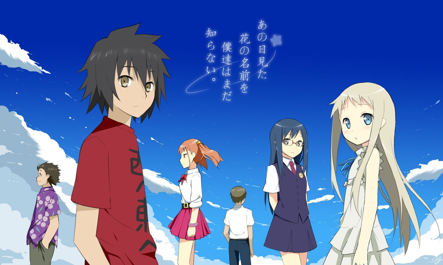representation, group of people, 720P, outdoors, human representation, male likeness, women, anime, three quarter length, art and craft, Ano Hi Mita Hana no Namae wo Bokutachi wa Mada Shiranai, HD Wallpaper