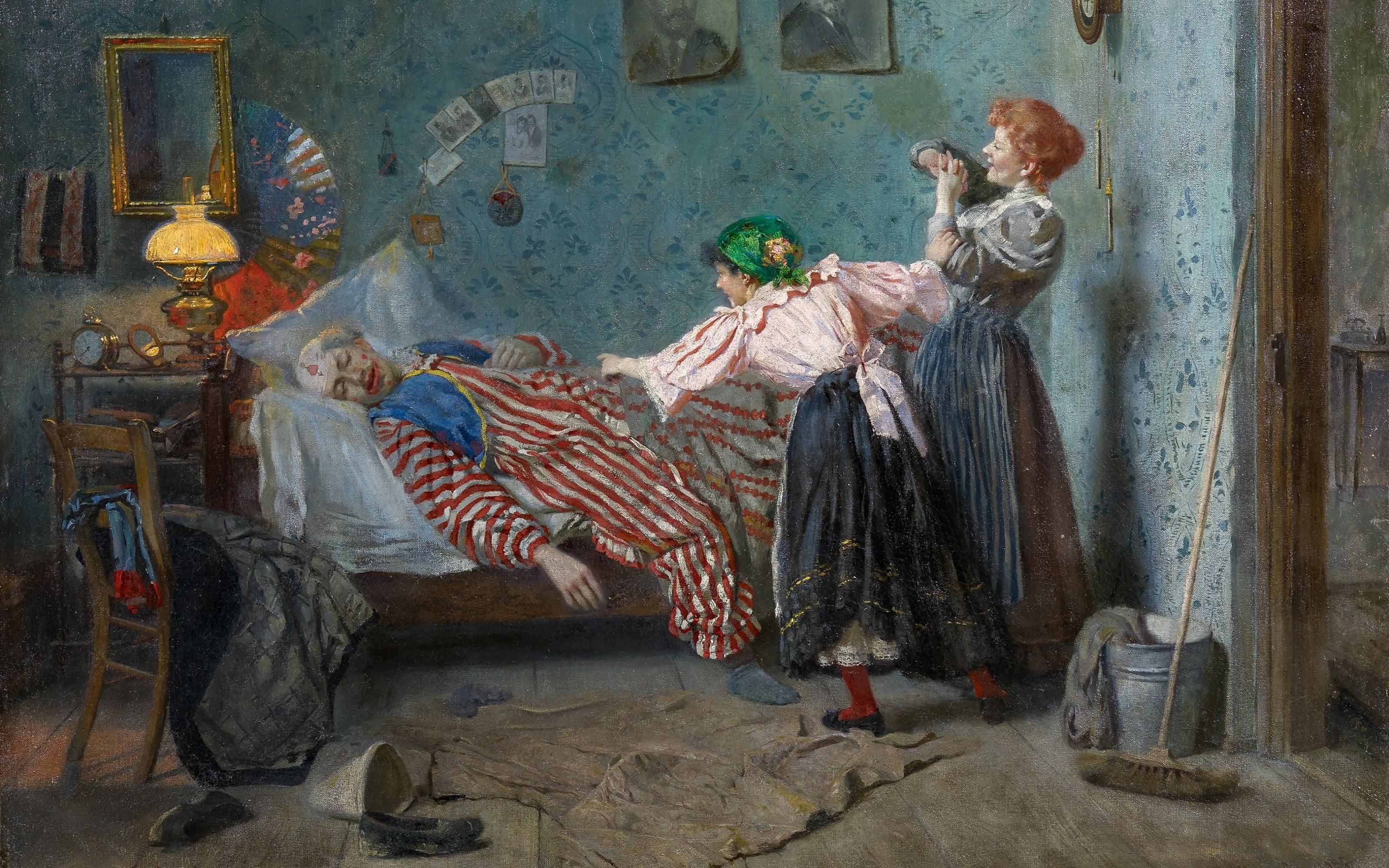 oil on canvas, Ash Wednesday, German painter, Ernst Hanfstängl, Ernst Hanfstaengl, 2K, HD Wallpaper