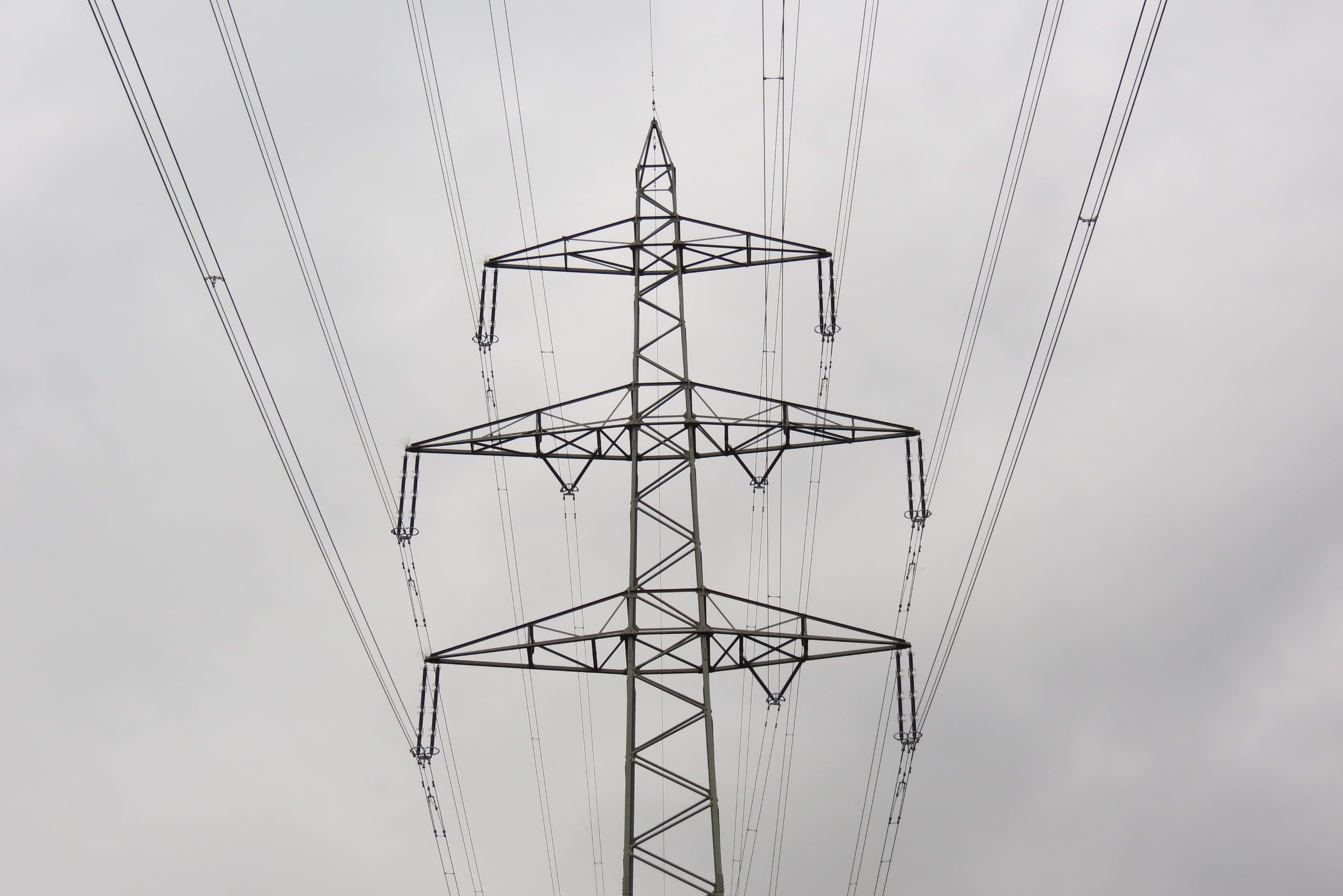 generation, cable, post, grey, generator, symmetry, silhouette, energy, tower, electrical component, directly below, power, day, built structure, pole, HD Wallpaper
