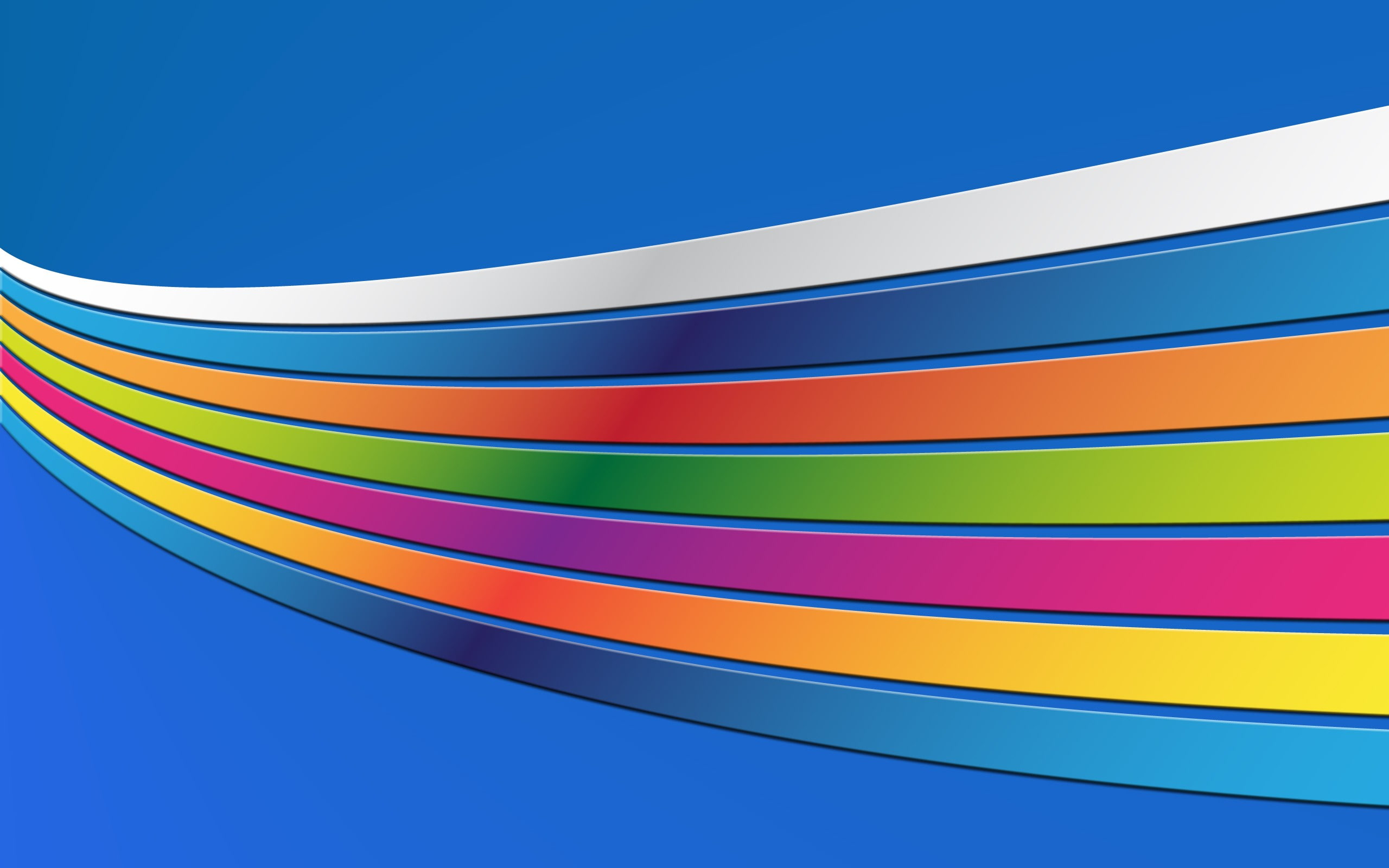 lines, 2K, colorful, blue background, abstract, digital art, artwork, simple background, HD Wallpaper