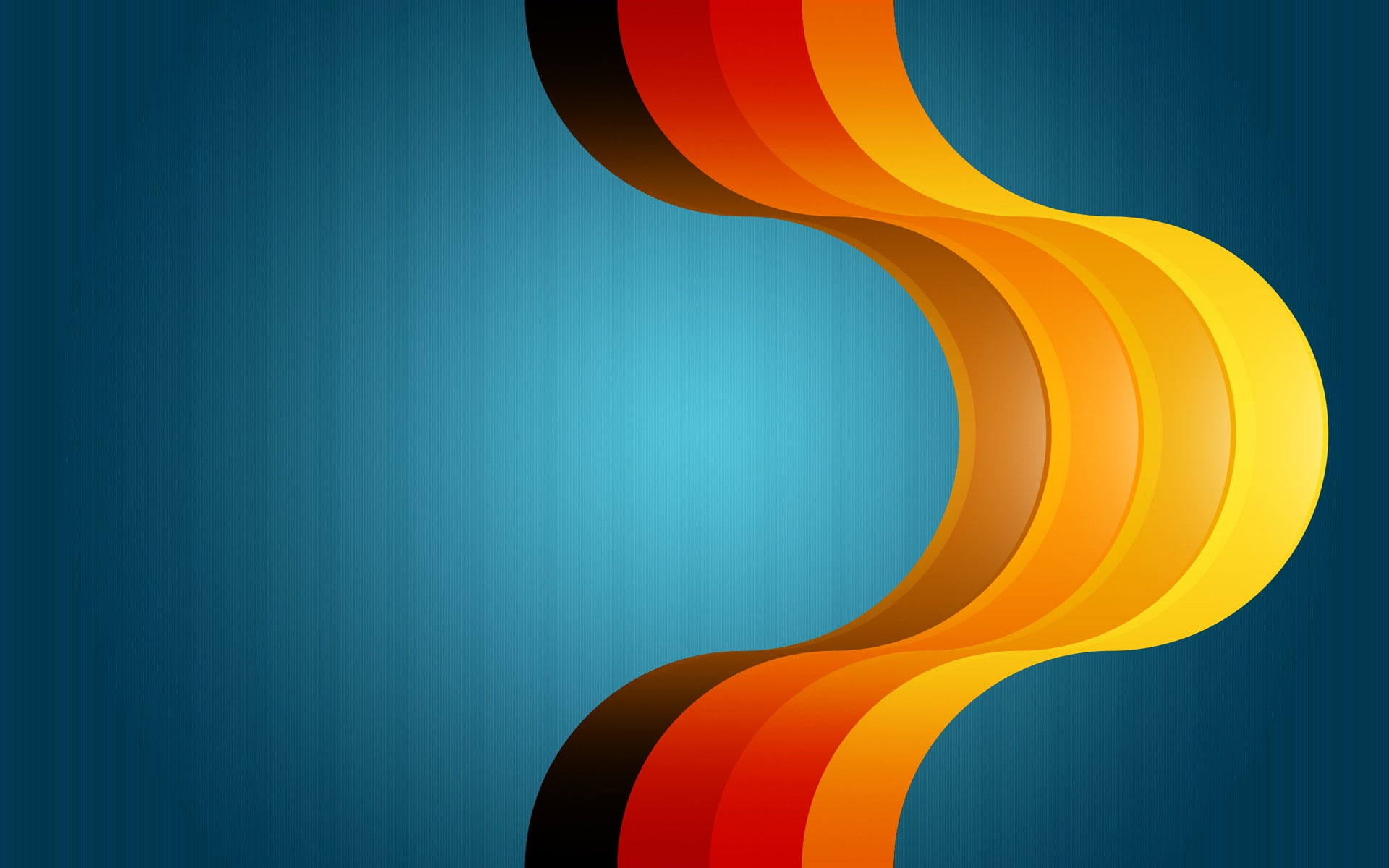 digital art, 1080P, colorful, blue background, abstract, lines, shapes, HD Wallpaper