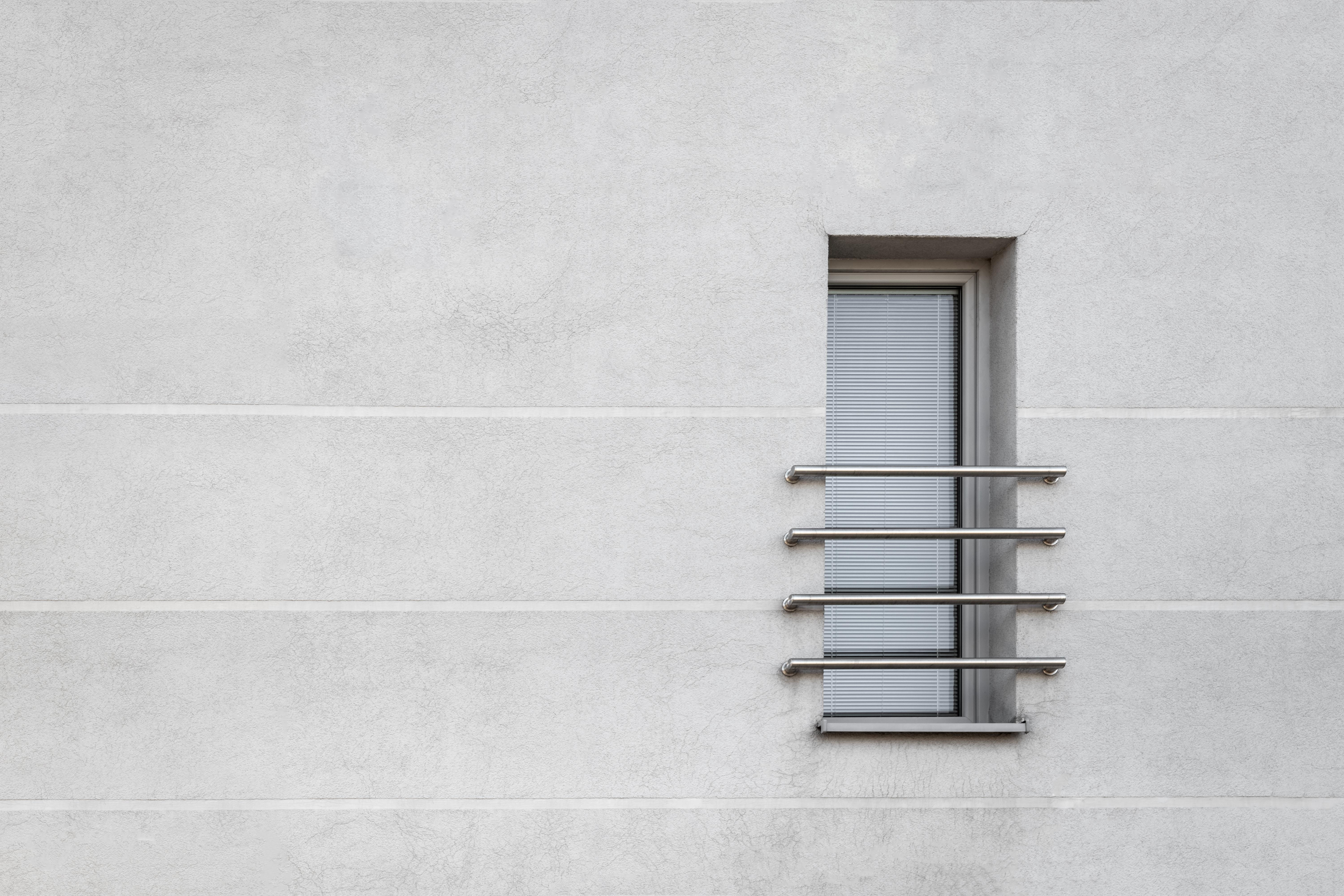 one, wall - Building Feature, blinds, modern, space, shutter, bar, pattern, closeup, balcony, building Exterior, single, window, day, line, gray, geometric, HD Wallpaper