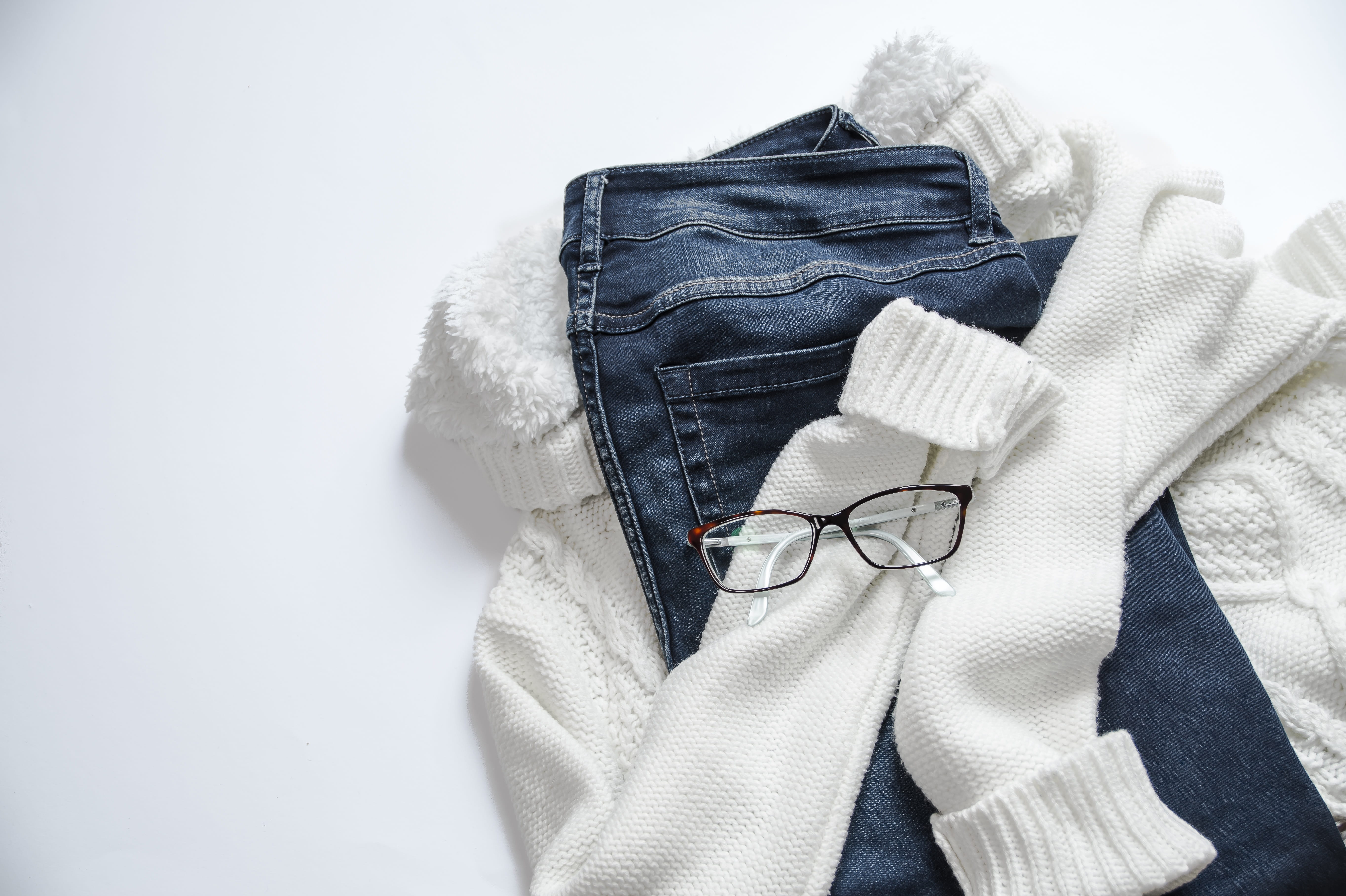 white, care, close-up, texture, cotton, vest, material, neck, fashion, 5K, blue, pocket, turtle, jeans, white background, denim, every day, jacket, studio shot, HD Wallpaper