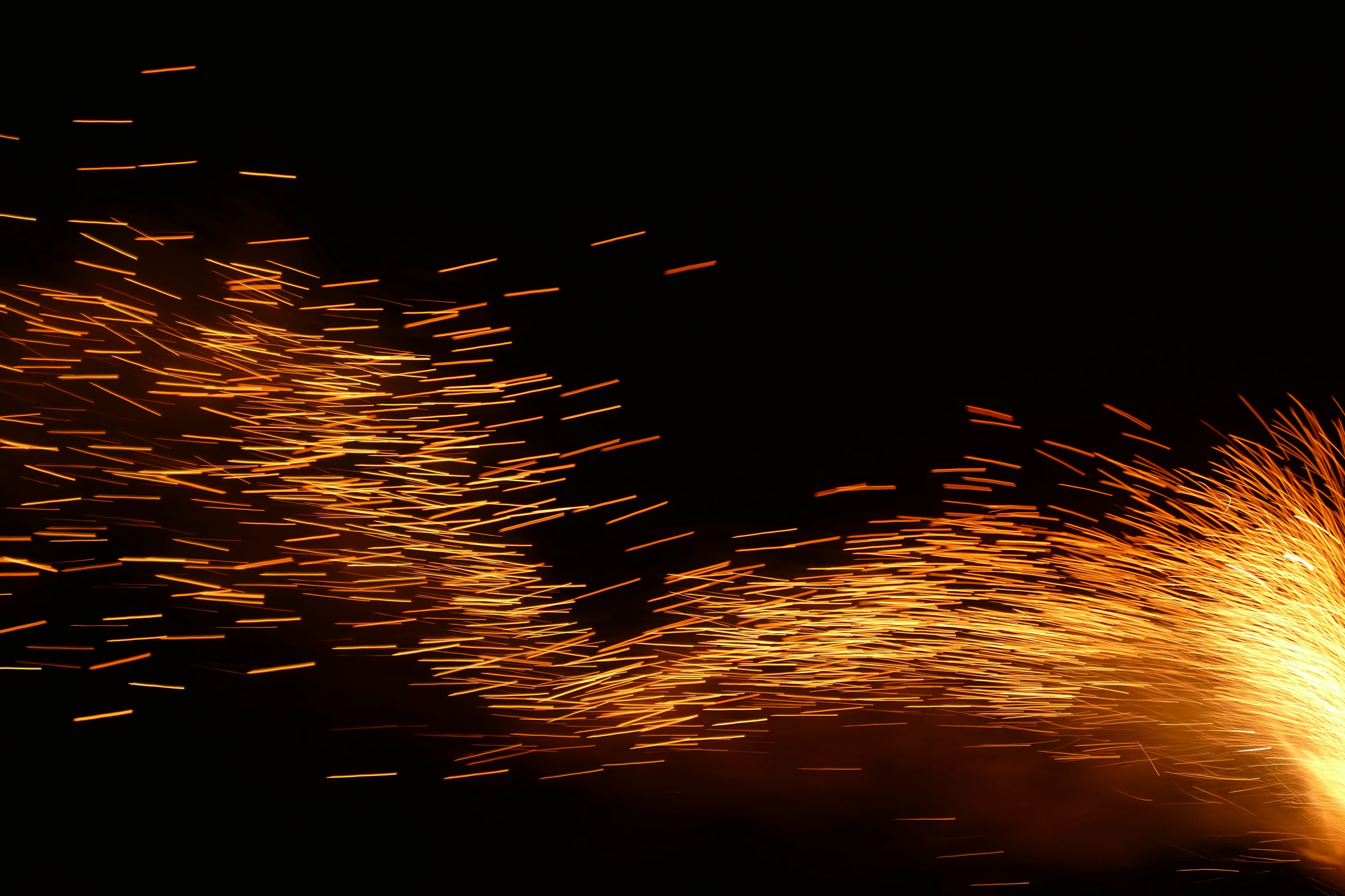 glowing, orange color, energy, sparks, flying, rain, radio, long exposure, color, motion, new years greetings, fireworks, firework, hell, new years day, HD Wallpaper