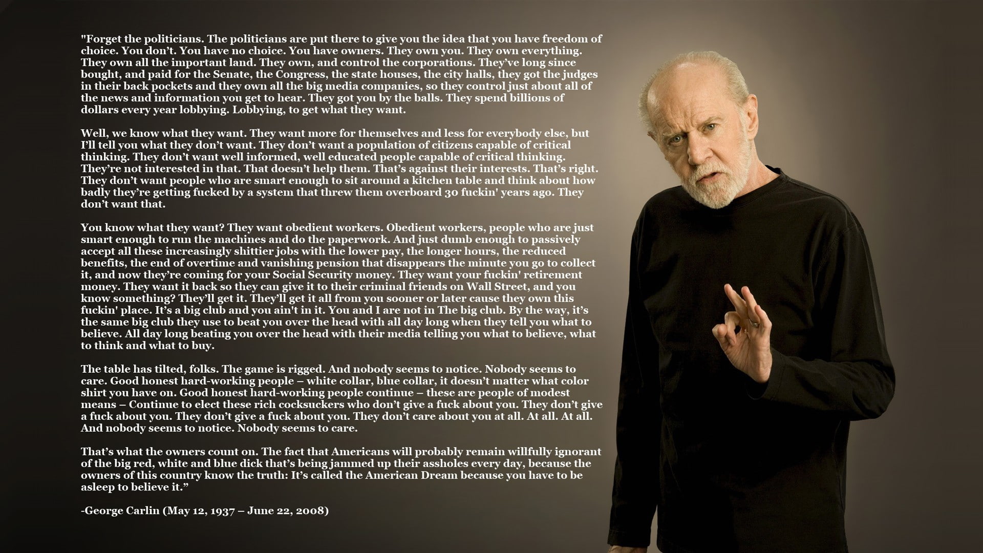 white hair, adult, text, contemplation, one person, front view, men, indoors, casual clothing, George Carlin, studio shot, males, 1080P, standing, gray hair, HD Wallpaper