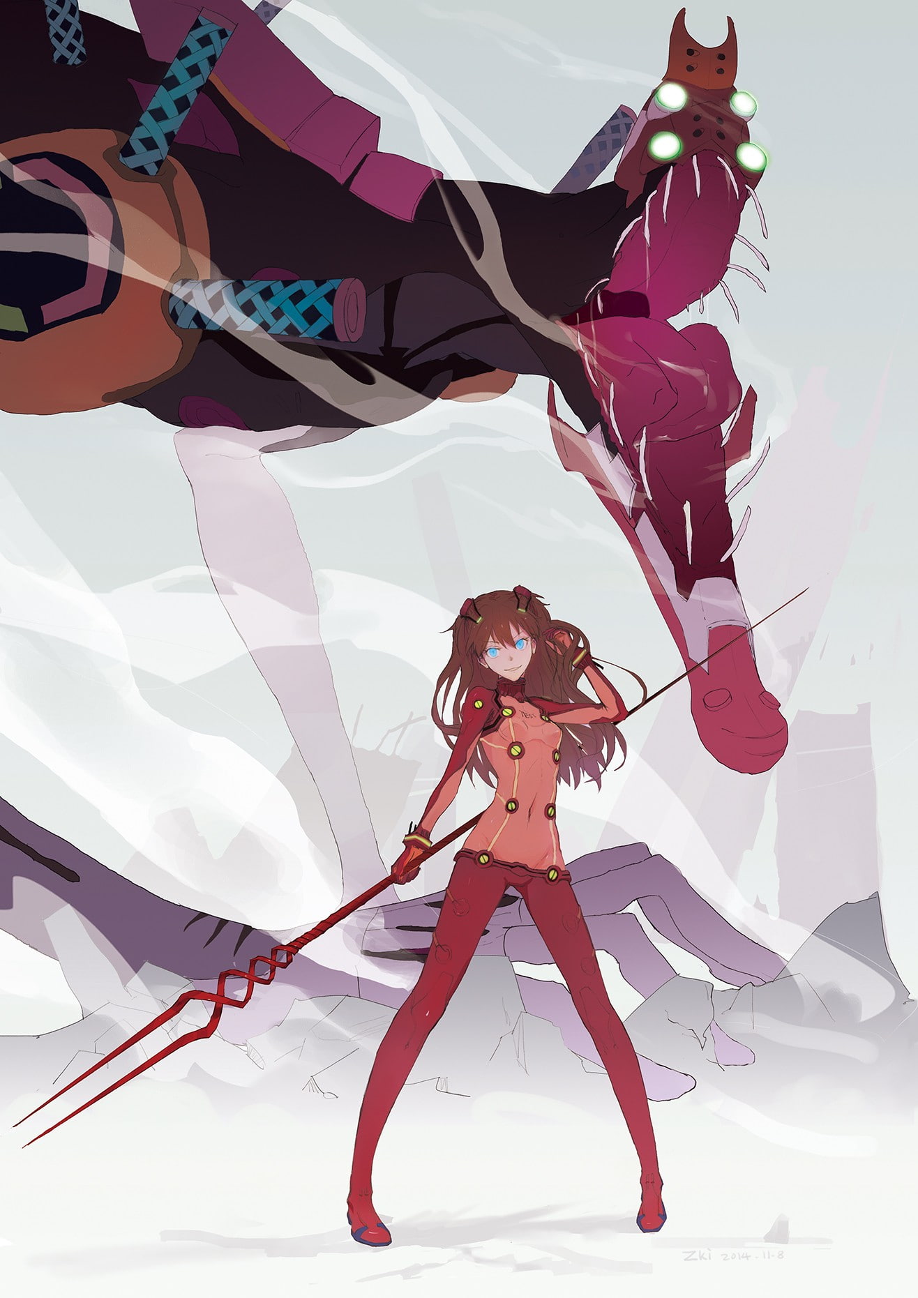 720P, Neon Genesis Evangelion, EVA Unit 02, Asuka Langley Soryu, anime girls, Phone HD Wallpaper