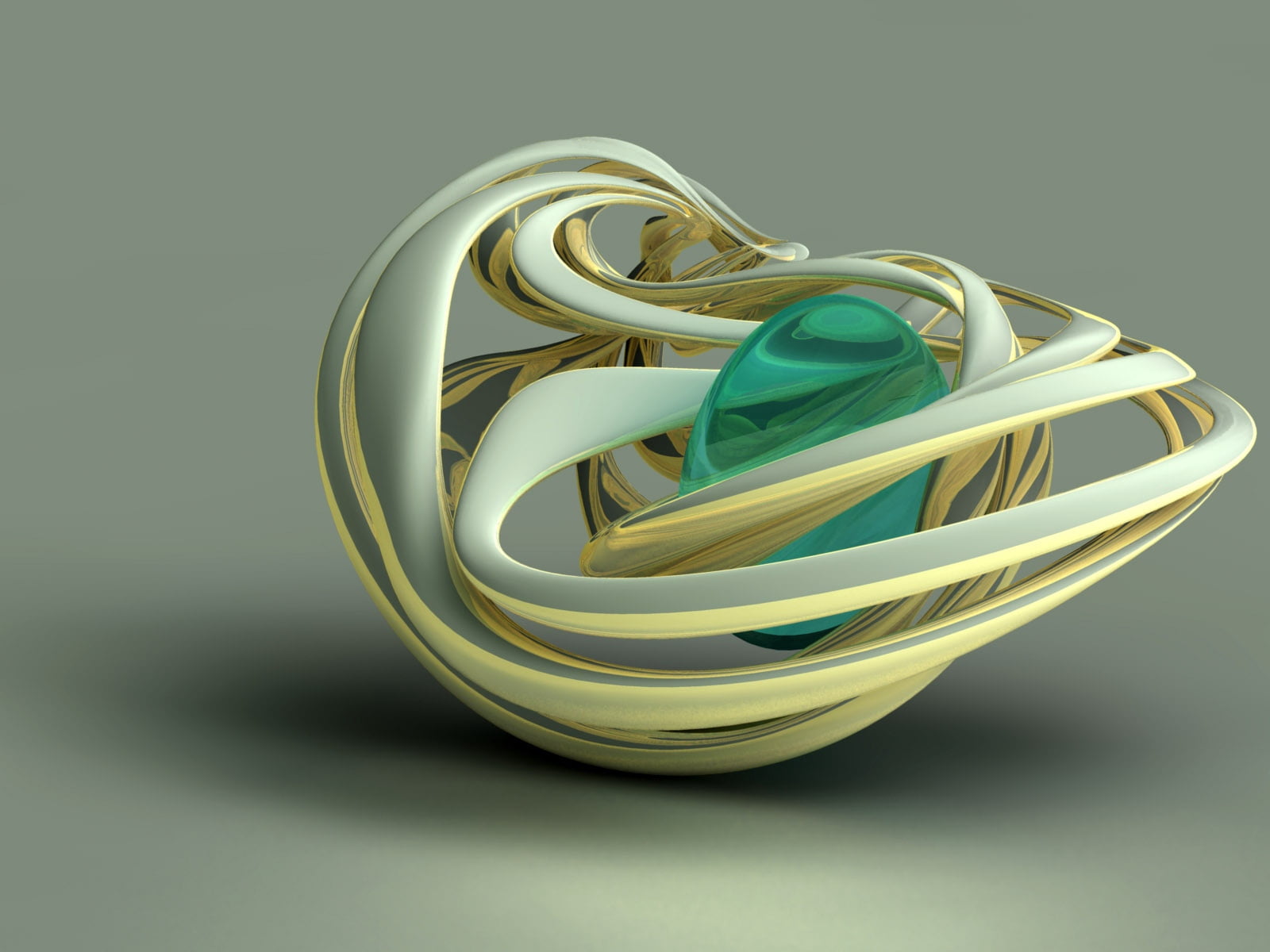 spiral, model, backgrounds, tangled, studio shot, three-dimensional Shape, curve, twisted, green color, three-dimensional, illustration, shape, no people, HD Wallpaper