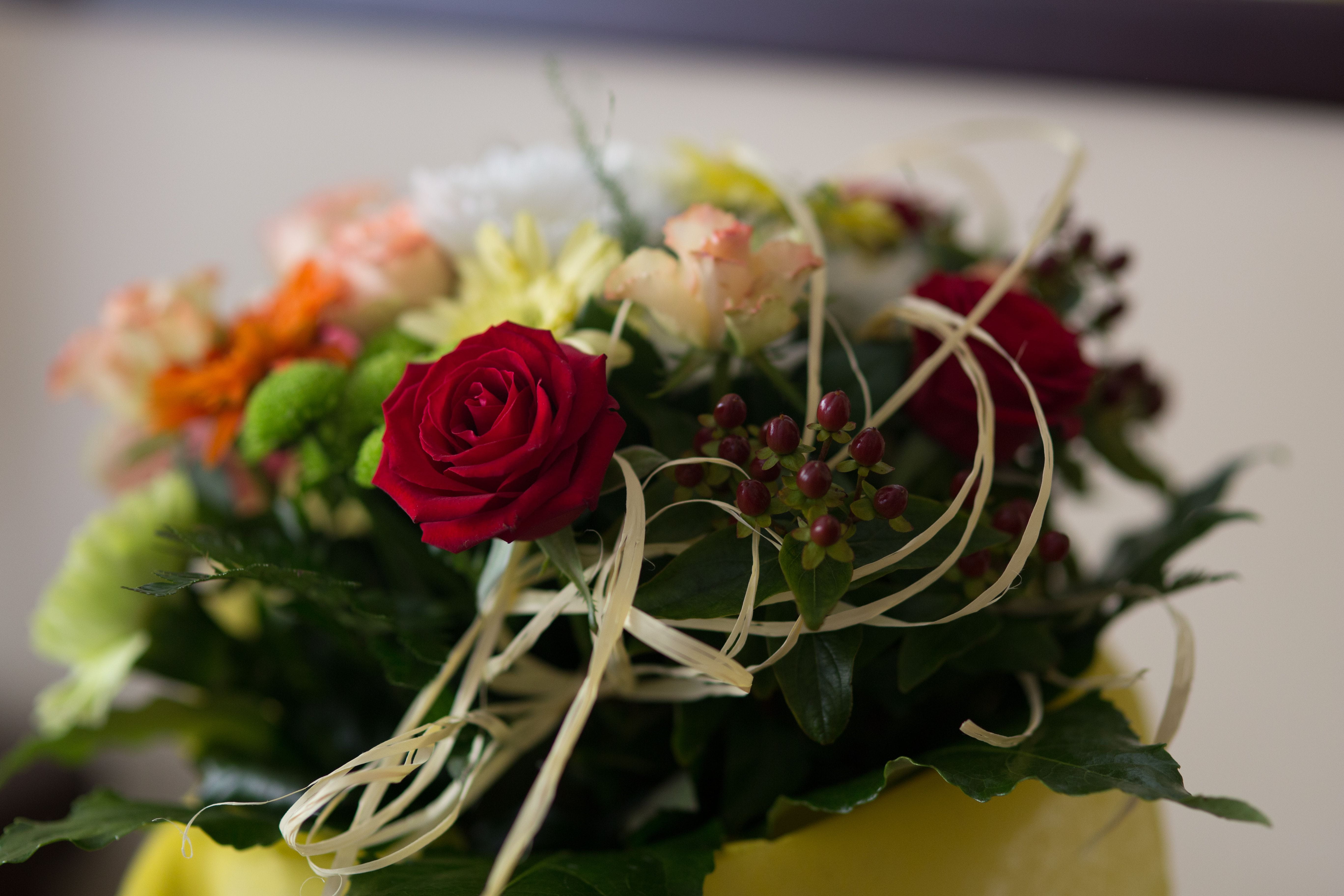 celebration, arranged, 5K, red, decoration, wedding, Flowers, focus on foreground, pretty, selective focus, rose, vulnerability, bouquet, petal, rose - Flower, HD Wallpaper