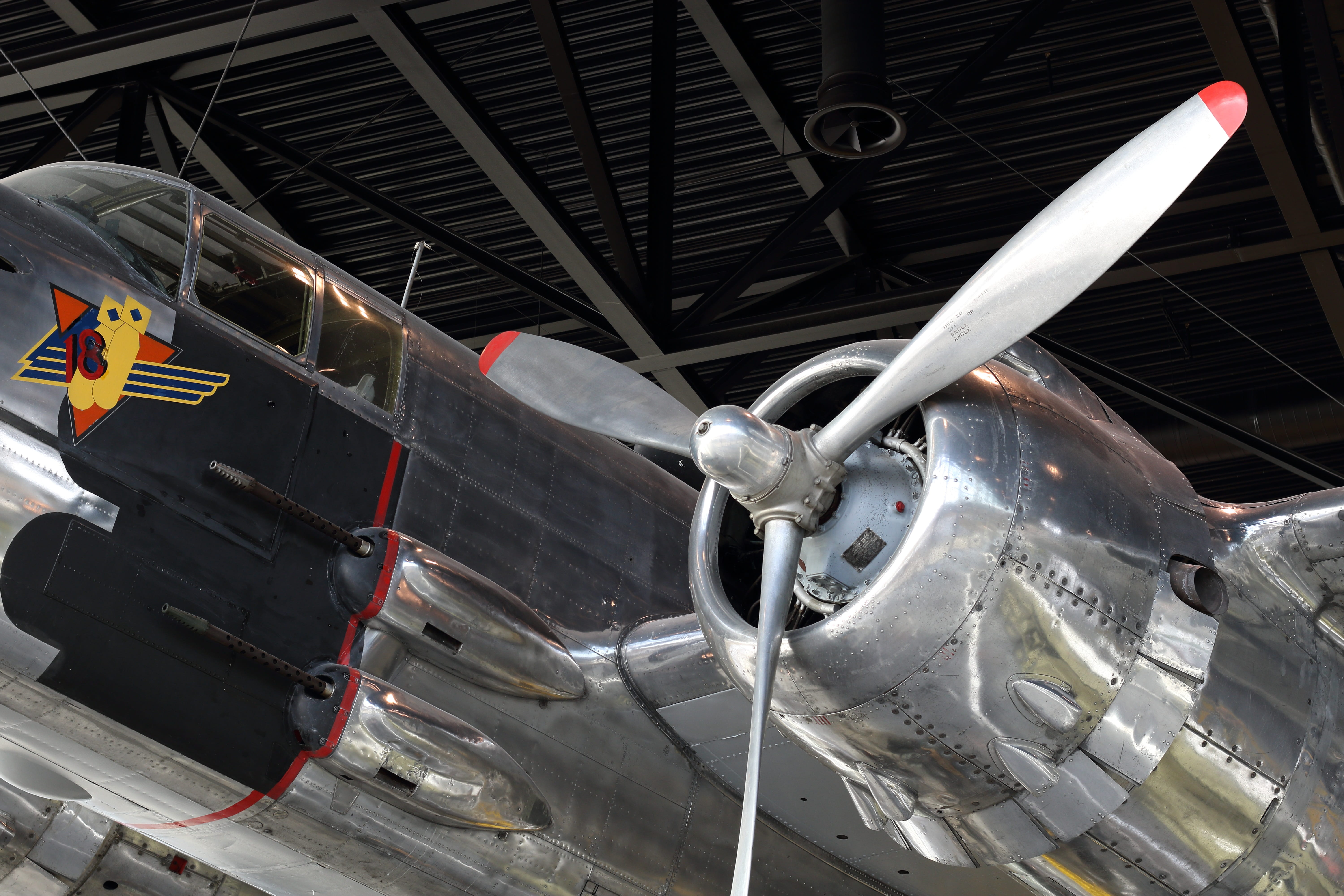 soesterberg, no people, b-25j, engine, commercial airplane, museum, plane, the netherlands, gun, mode of transportation, day, outdoors, canopy, north, architecture, HD Wallpaper