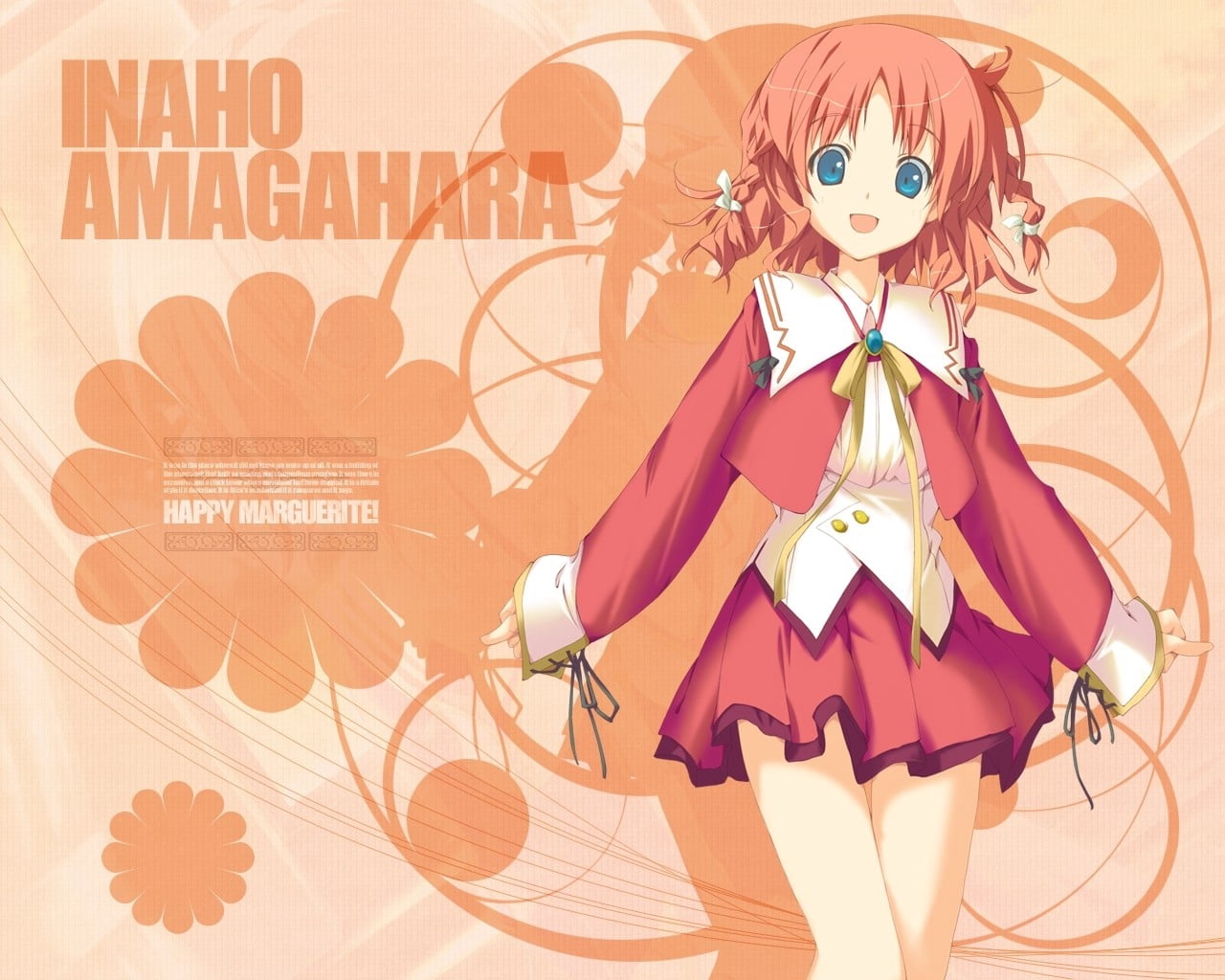 looking at camera, anime, vector, art and craft, female likeness, amagahara, marguerite, inaho, human representation, portrait, backgrounds, happy marguerite, HD Wallpaper