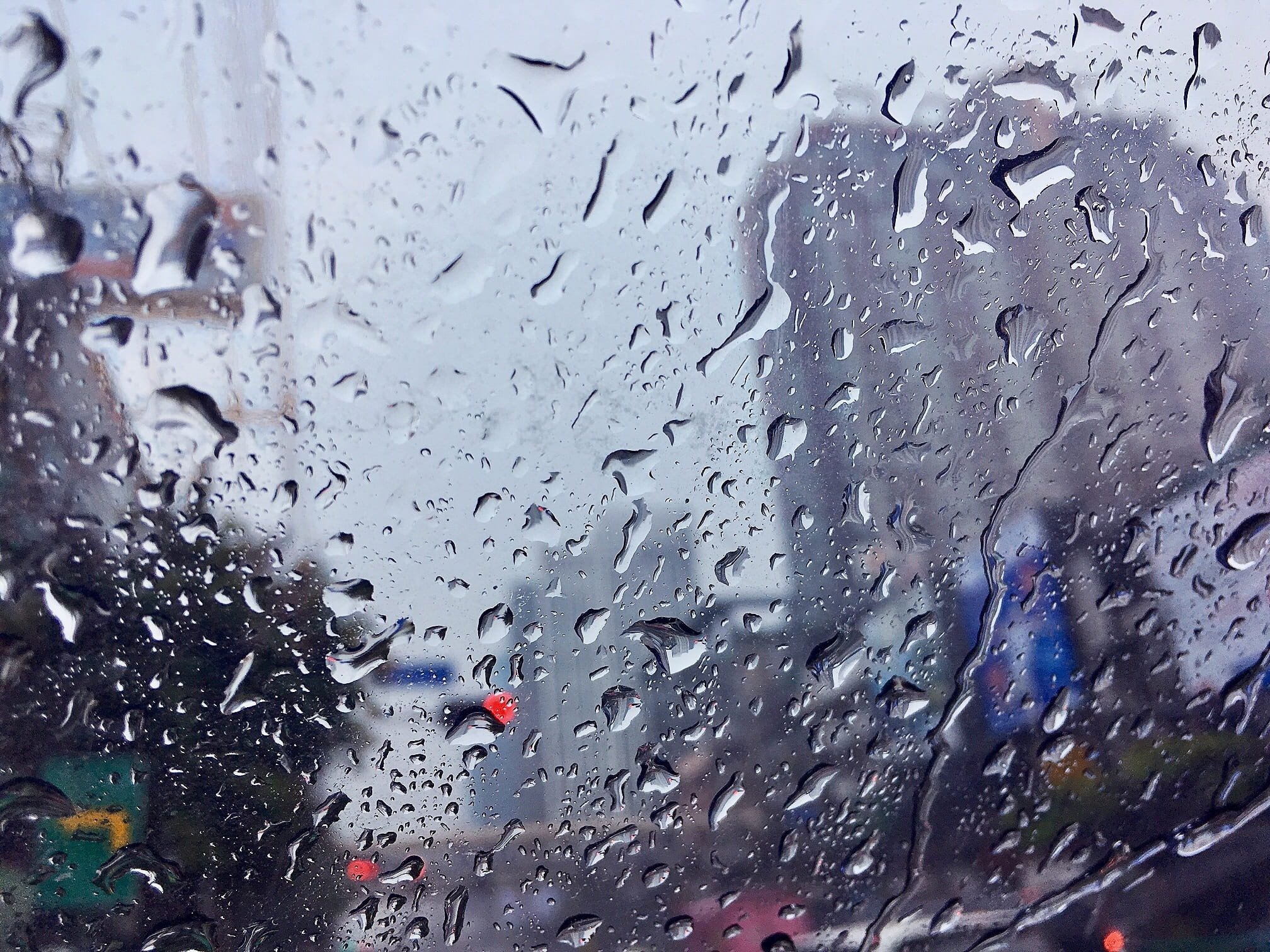 rain, liquid, 1080P, abstract, transparent, vehicle interior, outdoors, wet, no people, macro, motor vehicle, glass - Material, water, Red Lights, close-up, HD Wallpaper