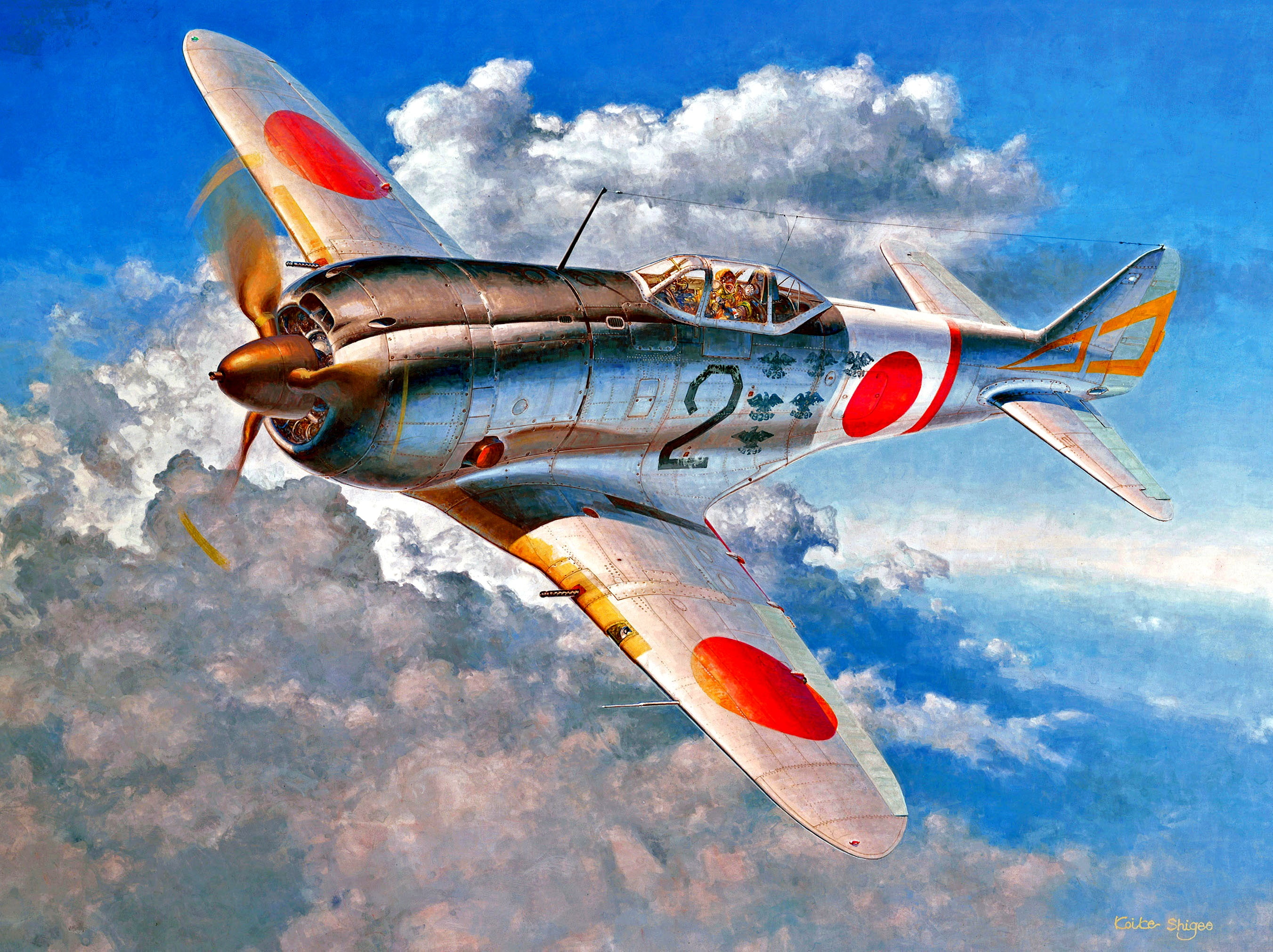Ki-44-II, IJAAF, Radial engine, fighter, 2K, Ki-44, WWII, Nakajima, HD Wallpaper
