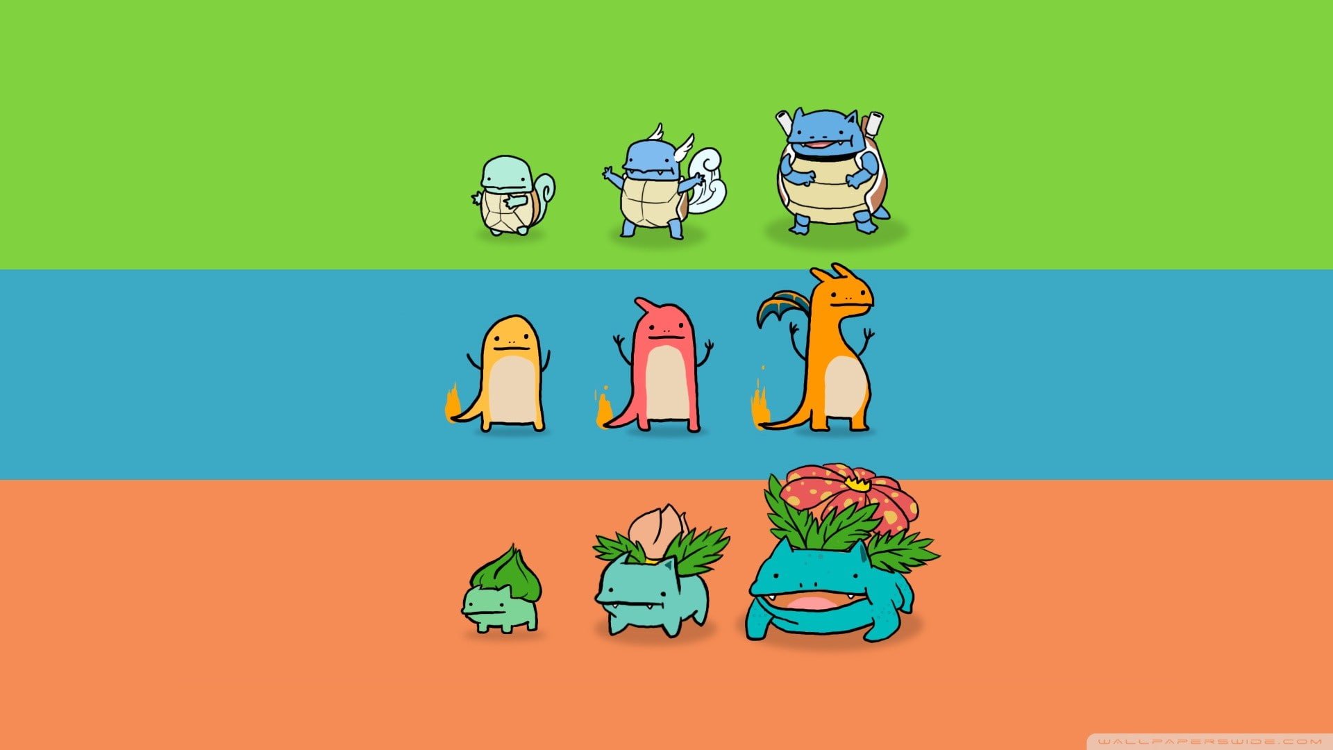 green, water, orange color, 1080P, food and drink, cartoon, blue, food, colorful, multi colored, illustration, indoors, Pokémon, video games, minimalism, HD Wallpaper