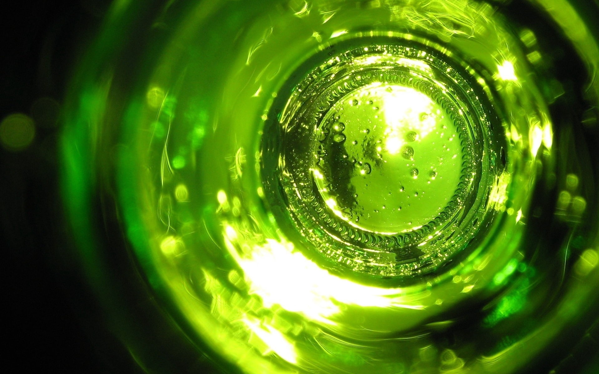 beer, space, water, beer - alcohol, container, glass, circle, directly above, blue, glass - material, close-up, shiny, drink, technology, food and drink, HD Wallpaper