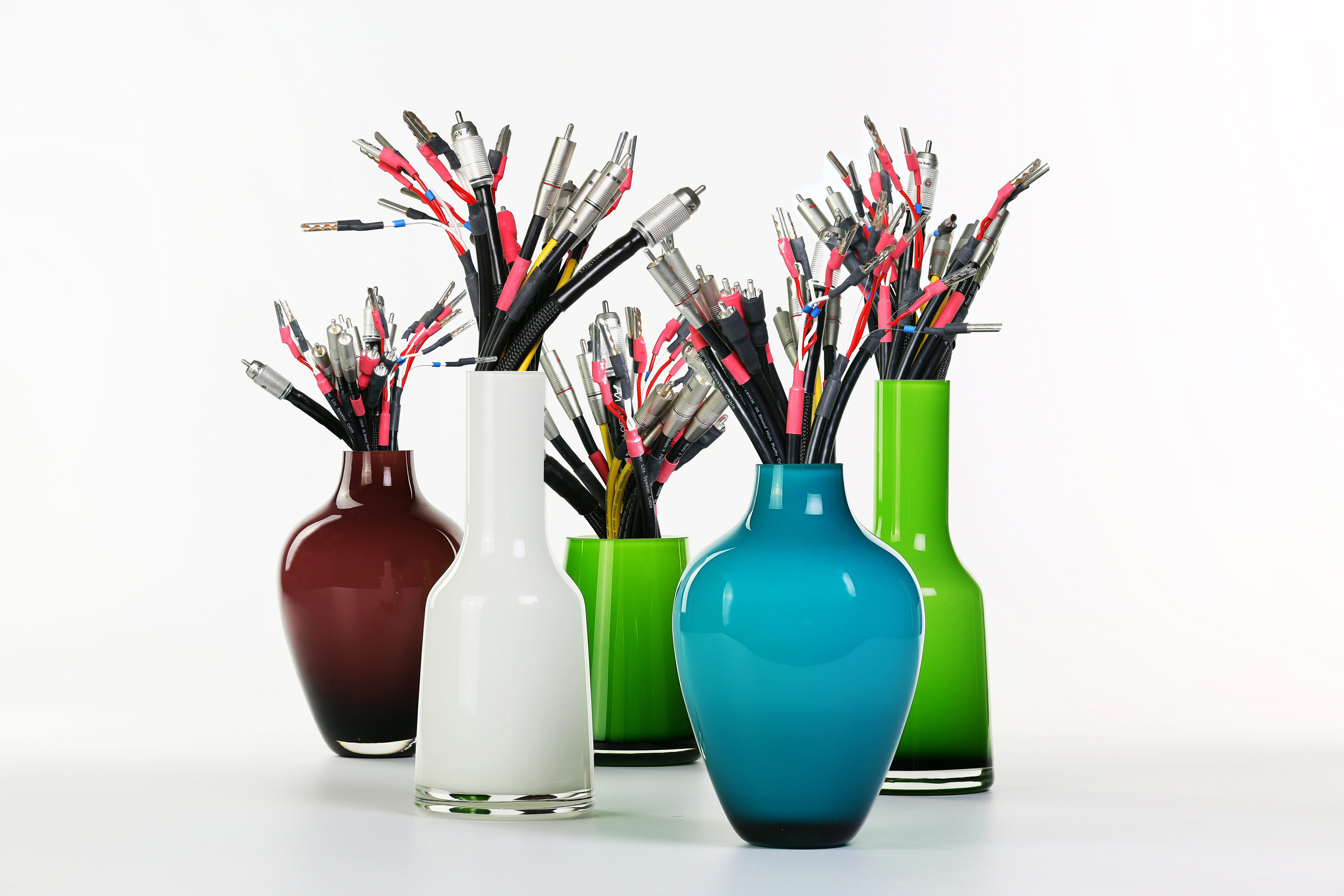 green color, container, vase, plastic, art and craft equipment, indoors, close-up, choice, variation, group of objects, white background, decoration, multi colored, HD Wallpaper
