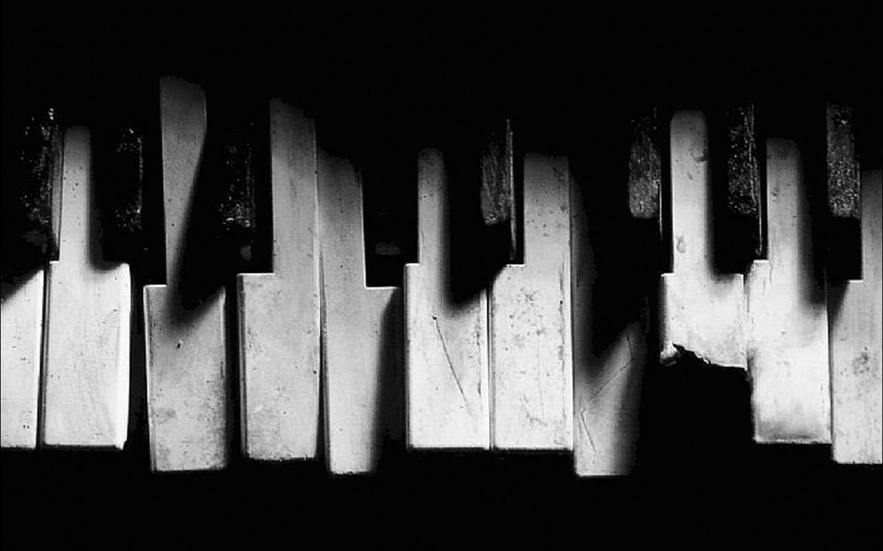 broken, monochrome, 720P, piano, HD Wallpaper