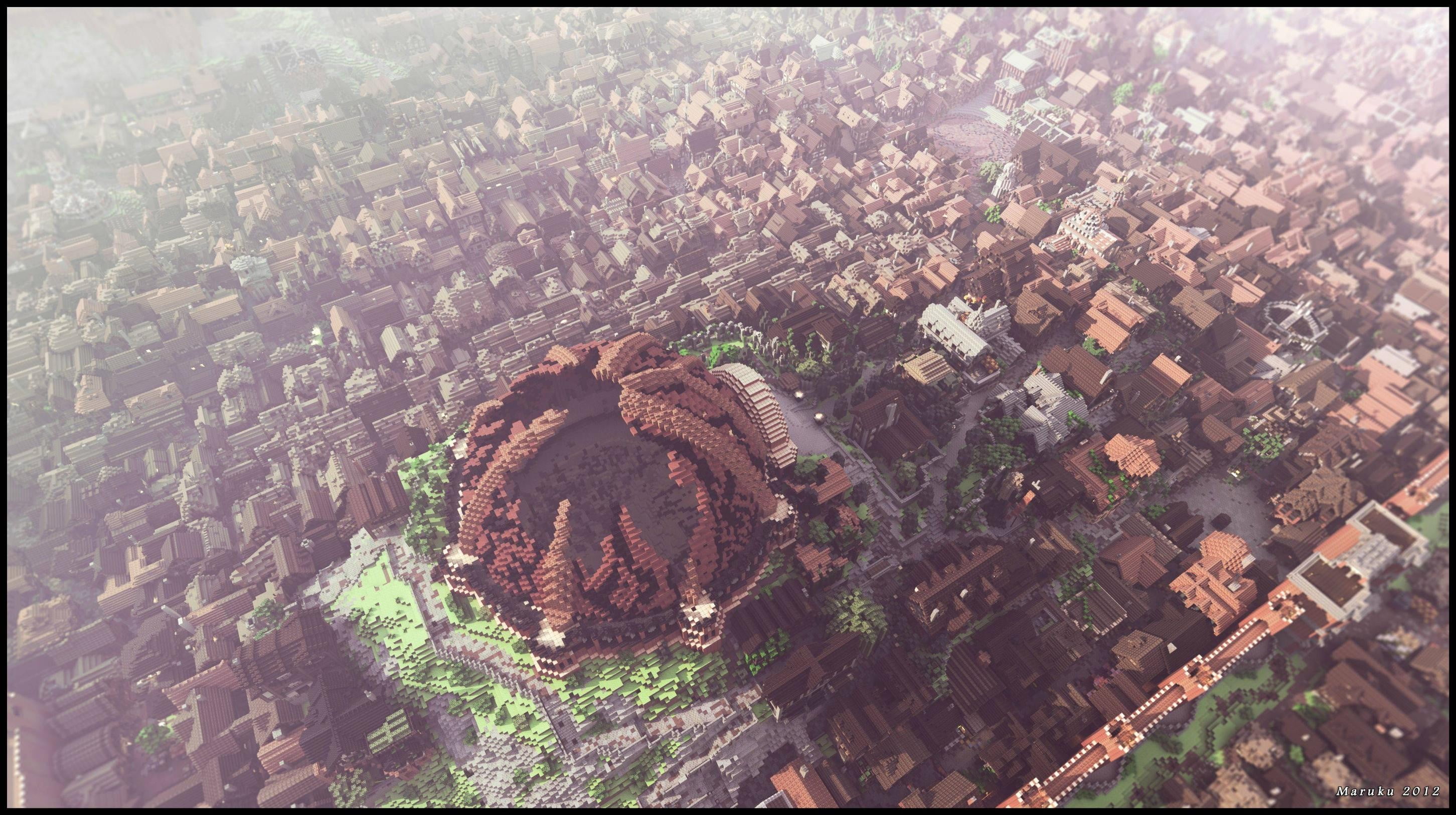 high Angle View, sunset, screenshot, wheel, building Exterior, game, famous Place, auto post production filter, aerial View, tree, nature, skyscraper, old, HD Wallpaper