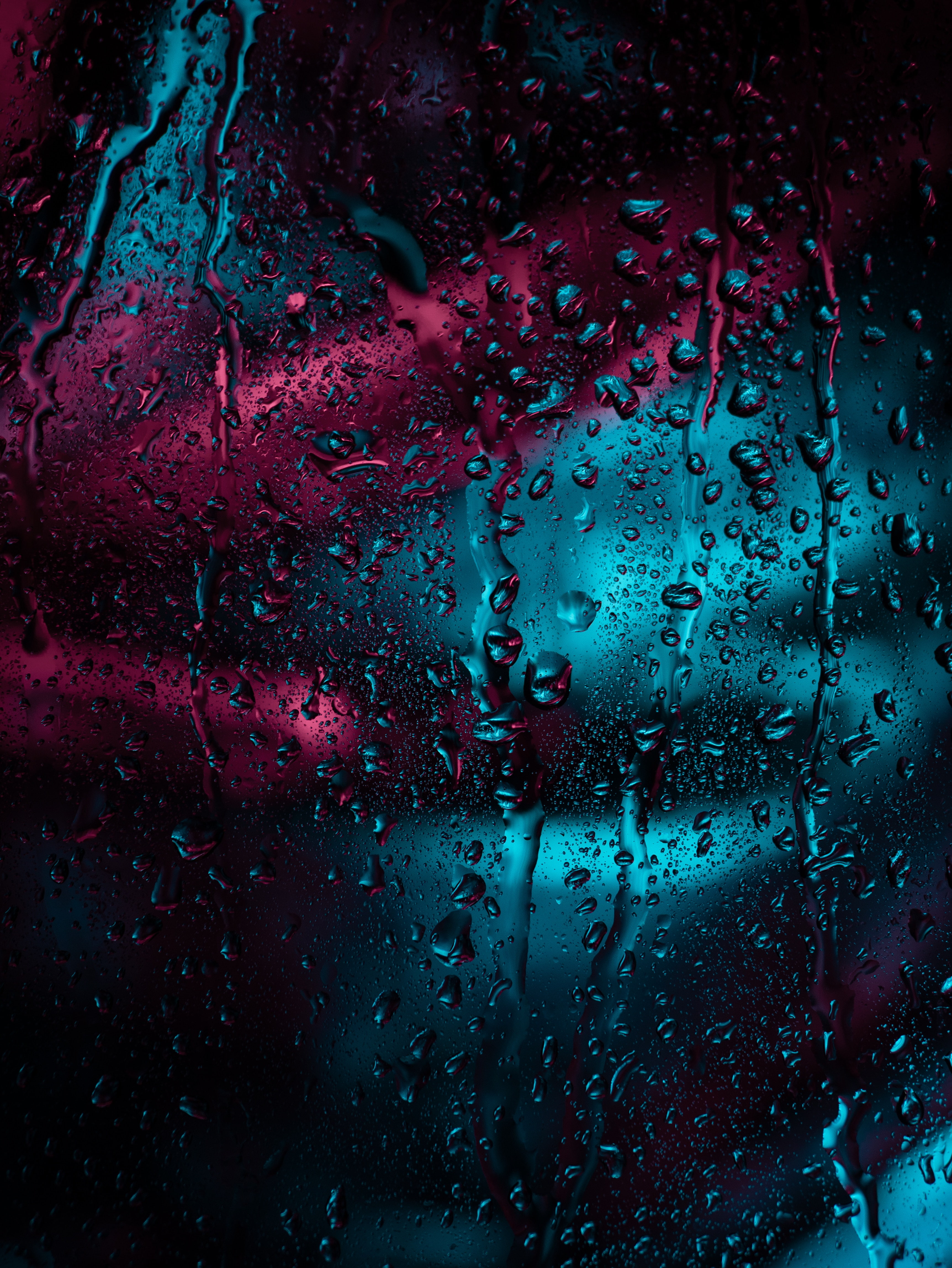 rain, 4K, window, surface, dark, moisture, drops, glass, Phone HD Wallpaper