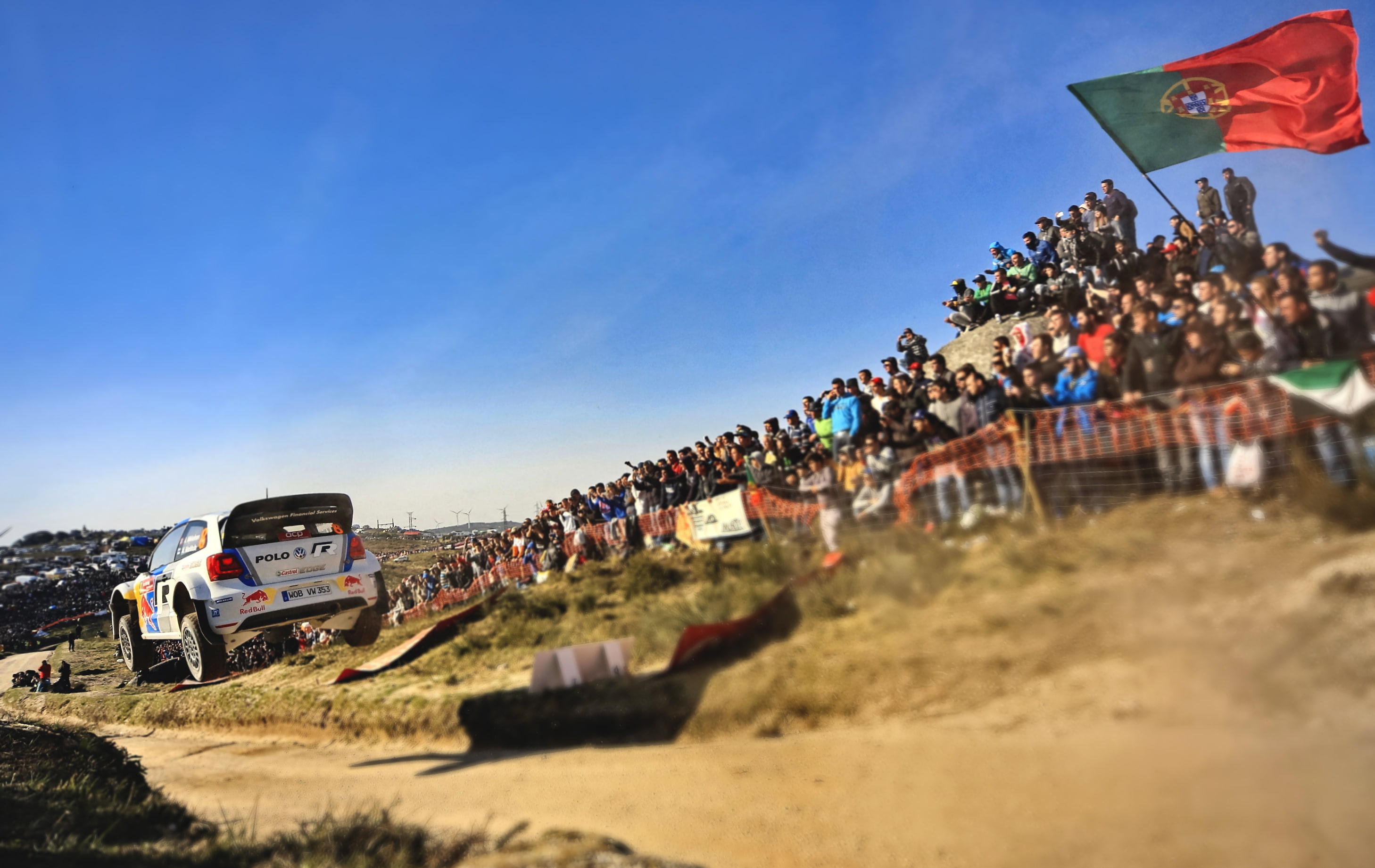Sport, Flies, White, Fans, Speed, WRC, Red Bull, Volkswagen, 2K, People, Polo, Heat, 2013, Machine, Auto, Portugal, Rally, HD Wallpaper