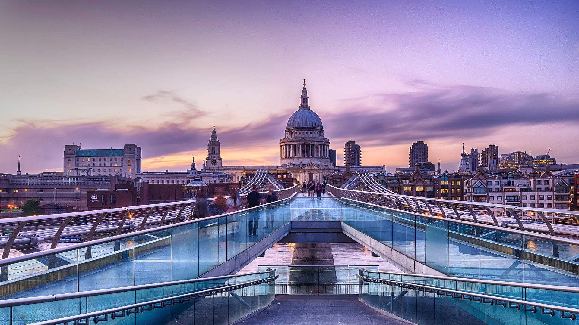 bridge, St. Pauls Cathedral, England, London, 1080P, Millenium, HD Wallpaper