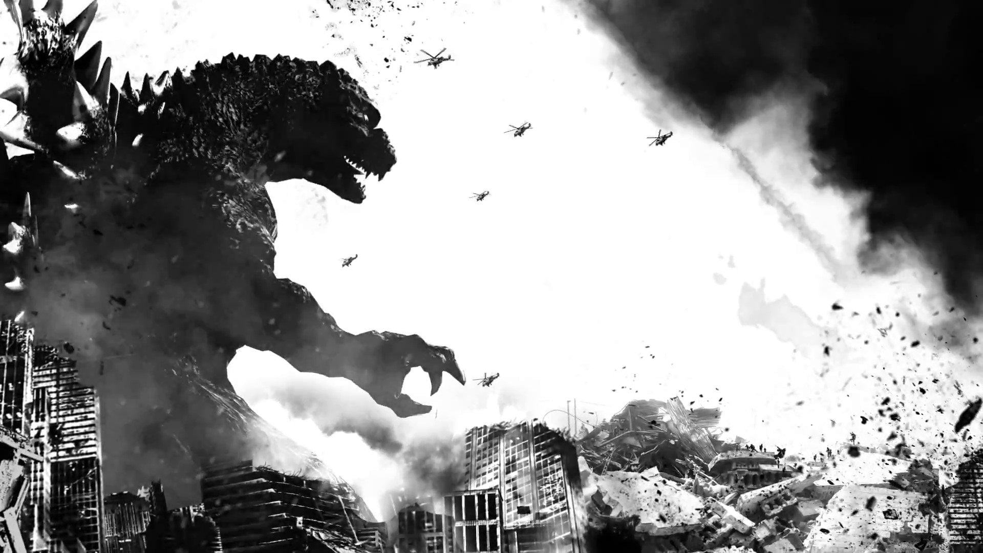 building exterior, cloud - sky, Godzilla, pollution, horror, smoke - physical structure, city, motion, cityscape, sky, action, no people, low angle view, HD Wallpaper