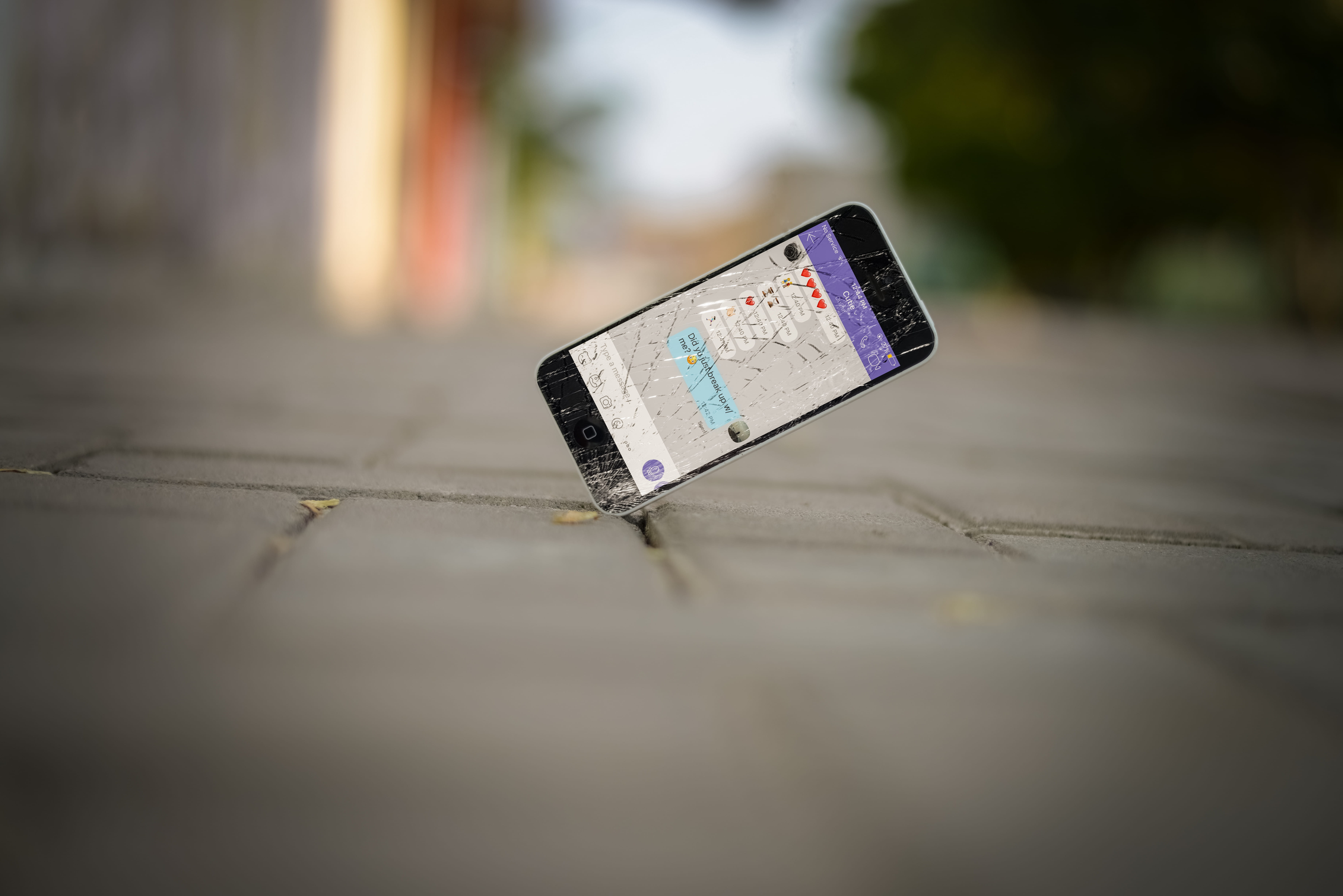 close-up, shattered, selective, pavement, black, stone, asphalt, wood - material, connection, portable information device, single object, day, cracked, HD Wallpaper