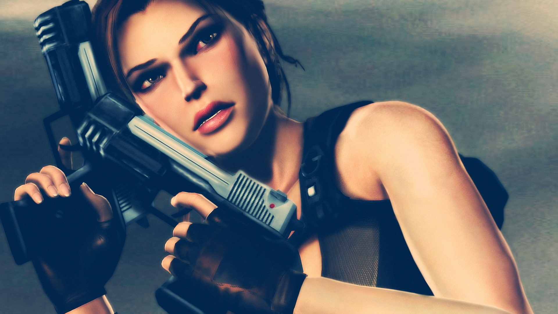 pistol, Tomb Raider: Underworld, girls with guns, 1080P, Tomb Raider, video games, gun, Lara Croft, HD Wallpaper
