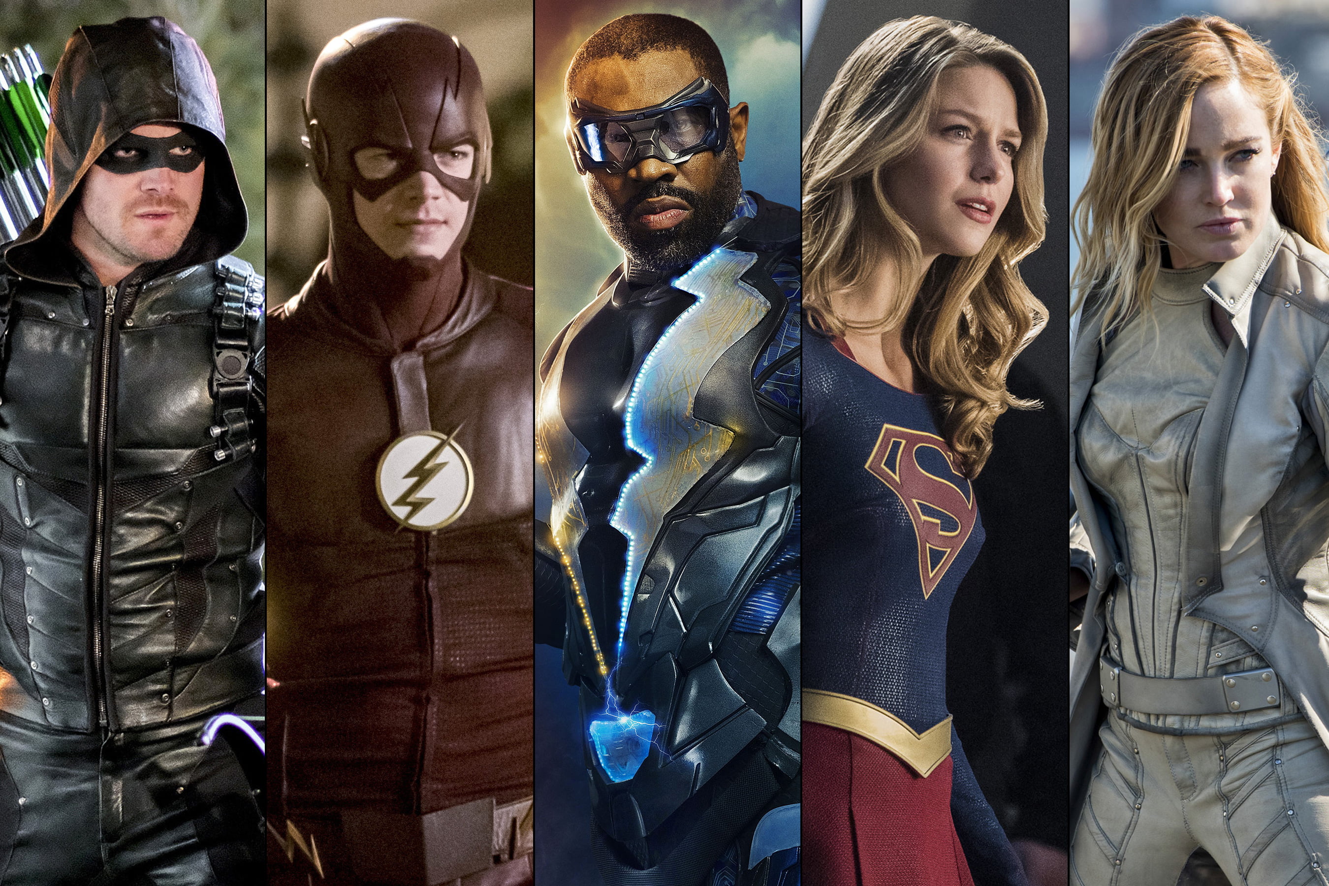 sara lance, indoors, waist up, young men, sunglasses, supergirl, black lightning, men, standing, tv shows, glasses, fashion, hairstyle, serious, hd, group of people, HD Wallpaper