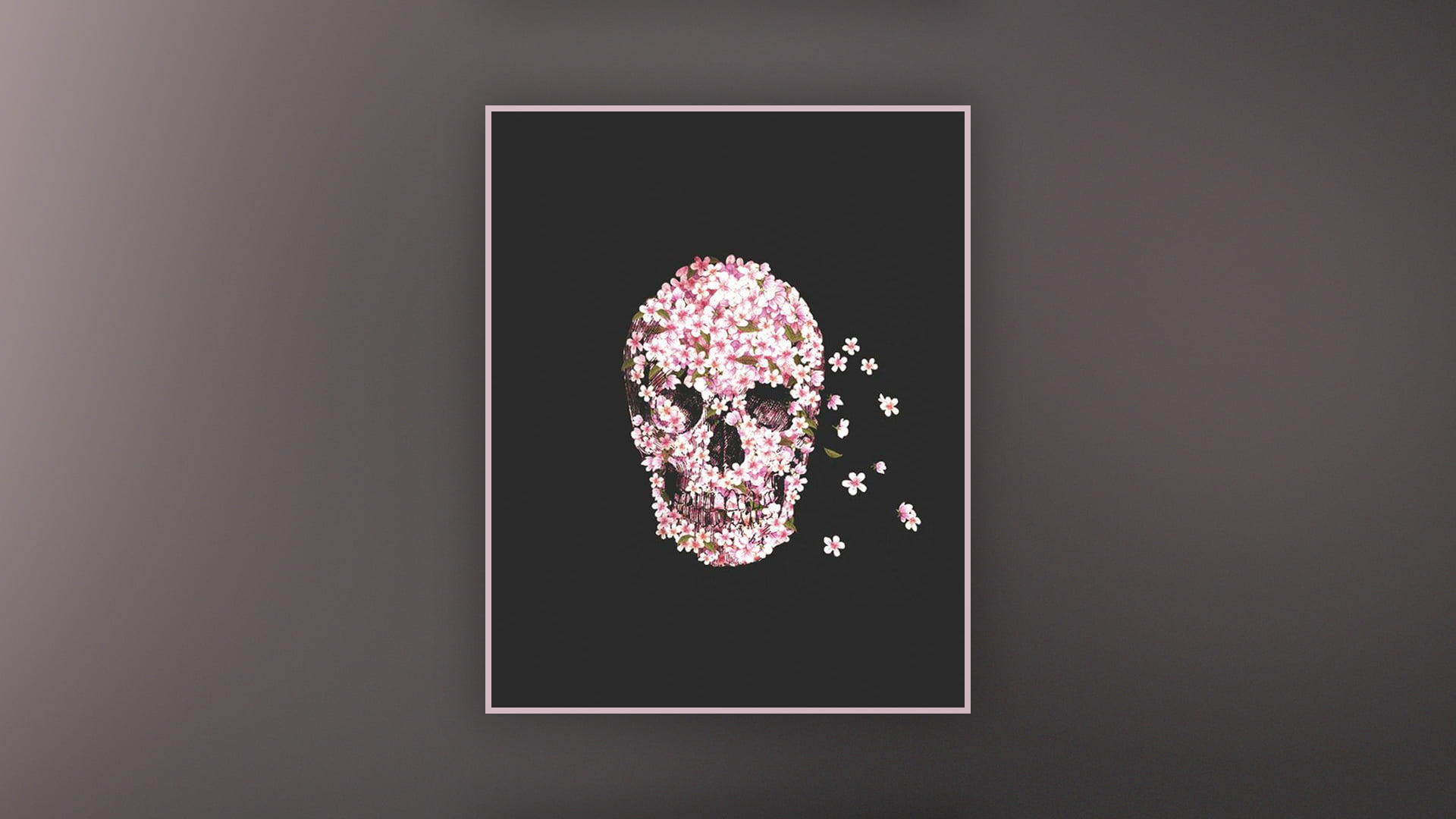 freshness, frozen, skull, pink color, indoors, diamond, plant, studio shot, copy space, directly above, creativity, simple background, flowers, black background, HD Wallpaper