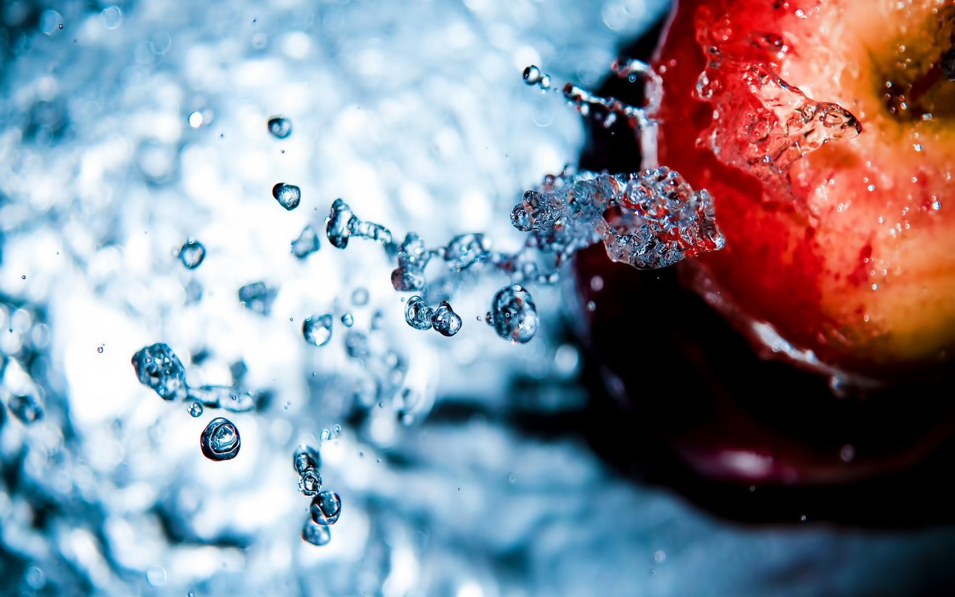 motion, macro, bubble, ring, healthy eating, blueberry, diamond, wellbeing, studded, nature, silver, splashing, apples, food and drink, selective focus, HD Wallpaper
