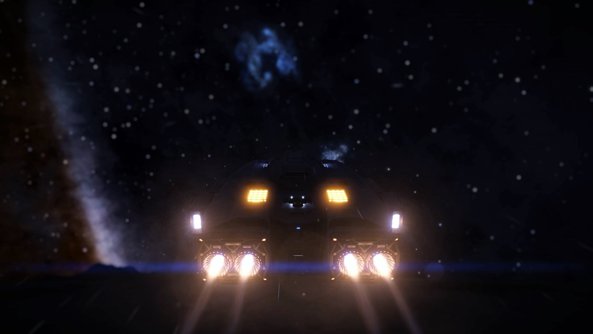 snow, digital, road, 1080P, transportation, snowing, car, mode of transportation, light - natural phenomenon, no people, spaceship, black, sky, HD Wallpaper