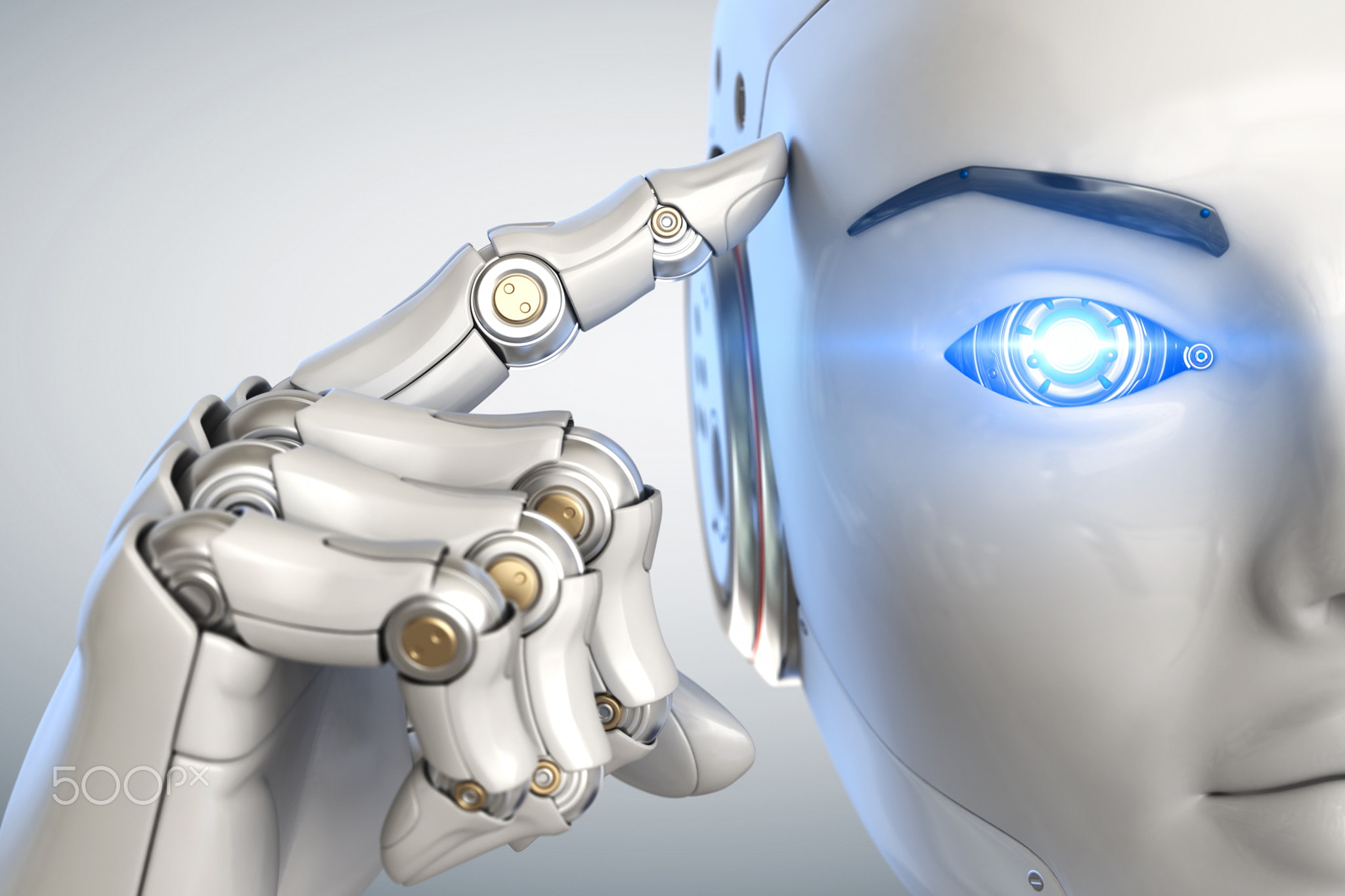 human representation, gray, man made object, Tatiana Shepeleva, machinery, white color, 500px, indoors, 1080P, close-up, digital art, representation, metal, HD Wallpaper